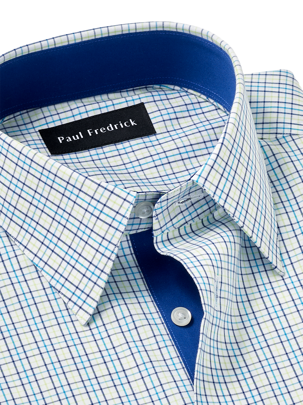 Alternate Image of Comfort Stretch Non-iron Check Dress Shirt With Contrast Trim-6