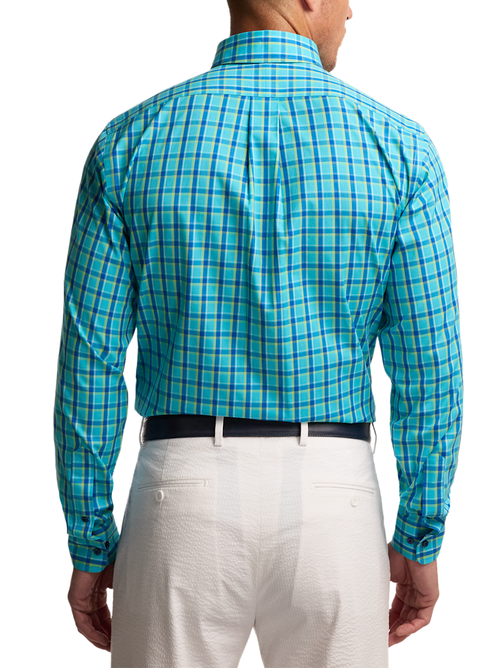 Alternate Image of Comfort Stretch Non-iron Windowpane Dress Shirt With Contrast Trim-4