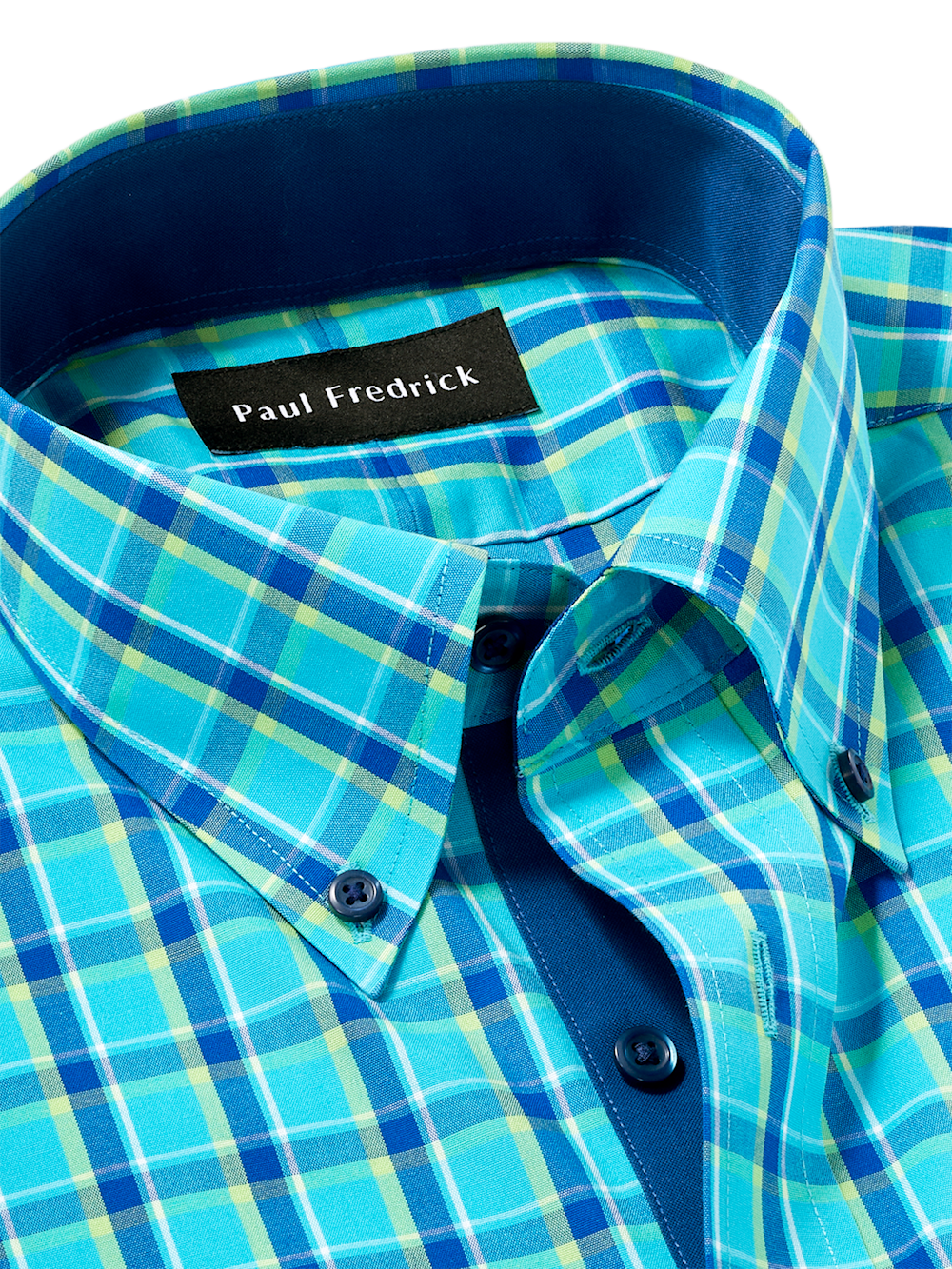 Alternate Image of Comfort Stretch Non-iron Windowpane Dress Shirt With Contrast Trim-6