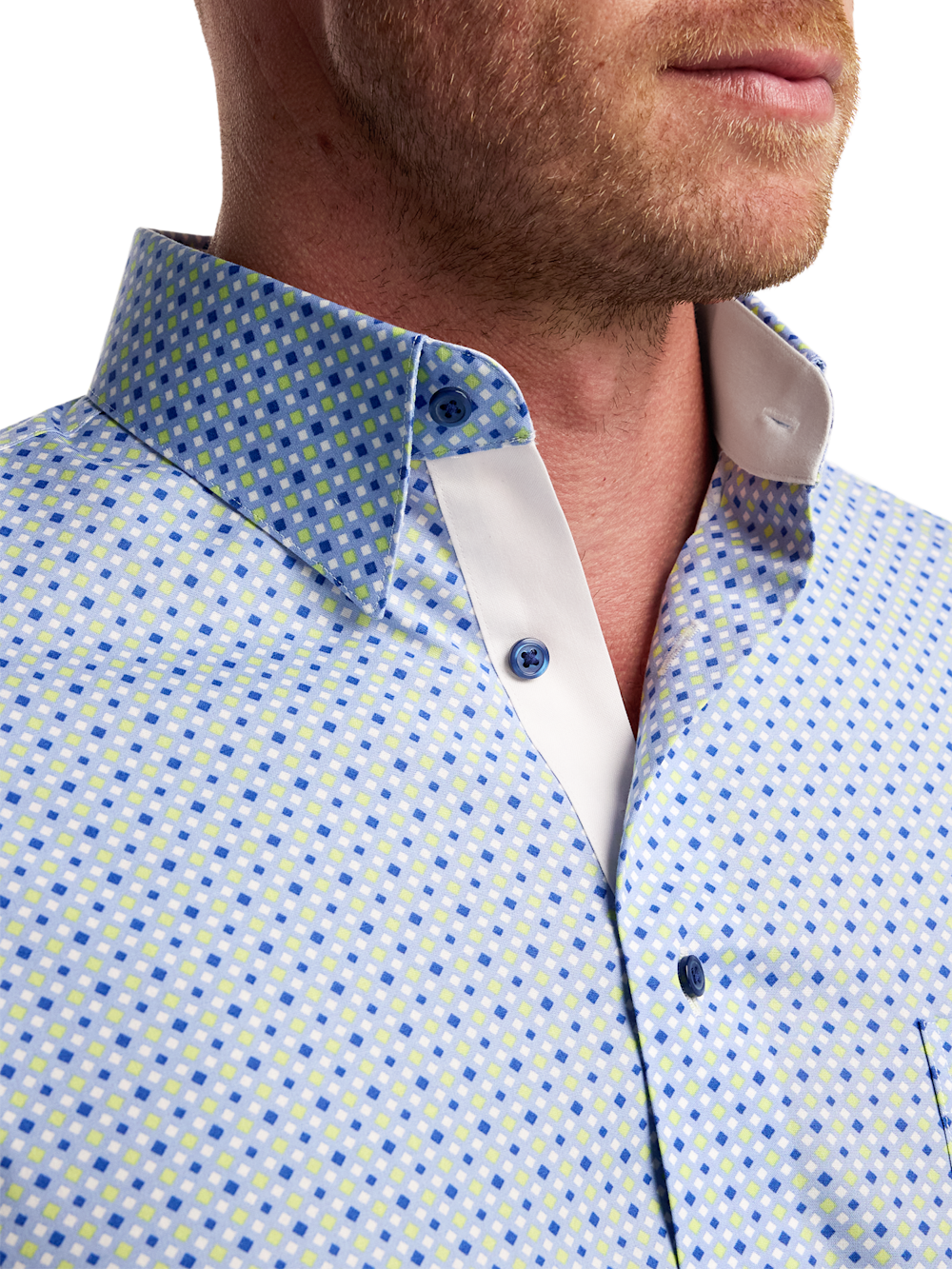 Alternate Image of Comfort Stretch Non-iron Geometric Dress Shirt With Contrast Trim-2