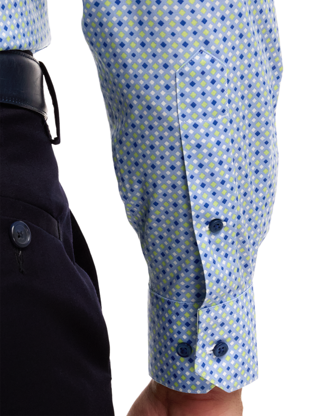 Alternate Image of Comfort Stretch Non-iron Geometric Dress Shirt With Contrast Trim-3