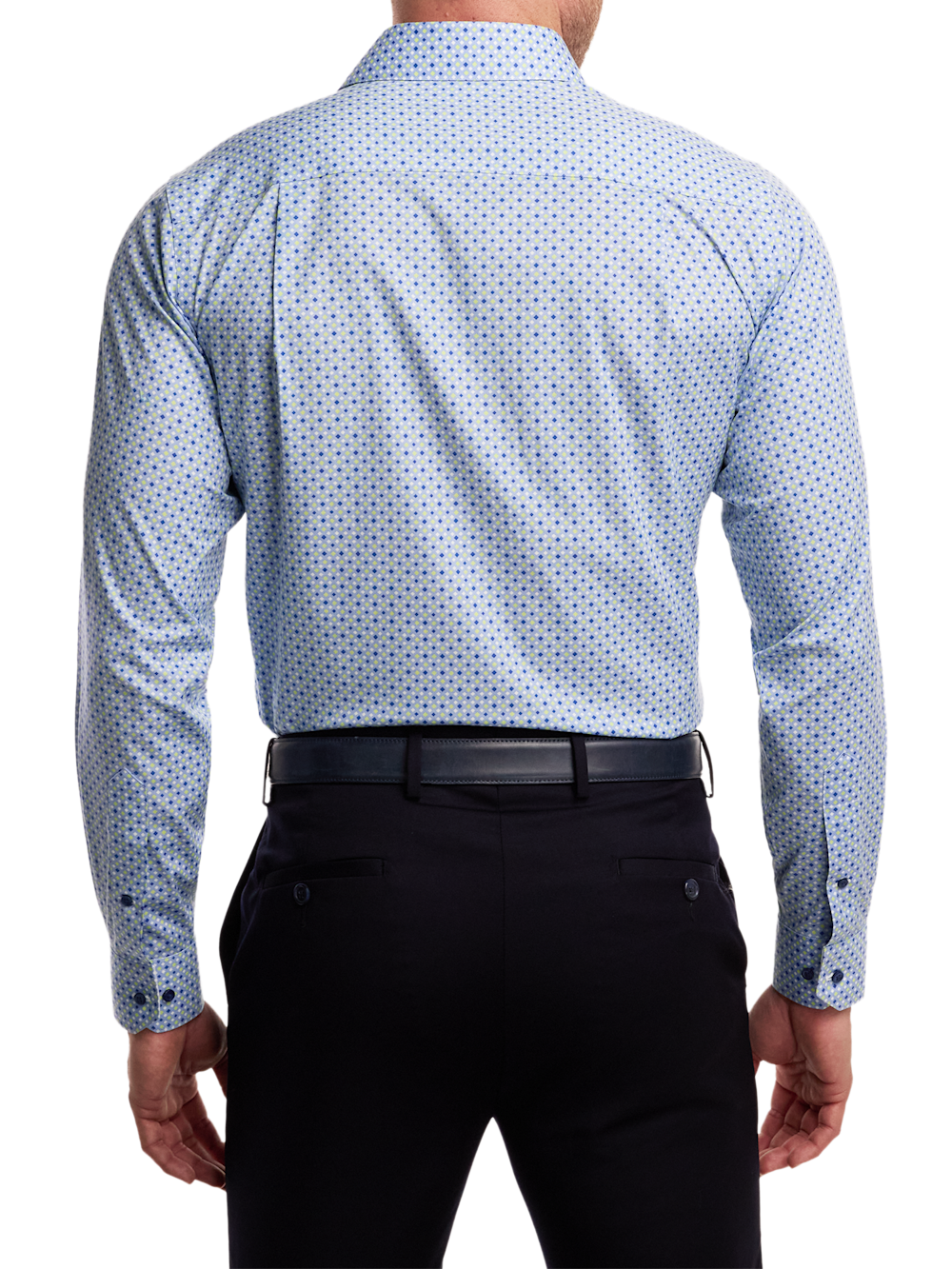 Alternate Image of Comfort Stretch Non-iron Geometric Dress Shirt With Contrast Trim-4