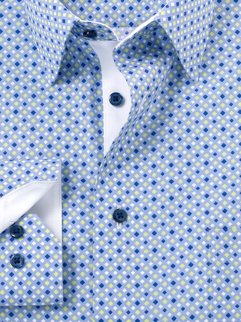 Alternate Image of Comfort Stretch Non-iron Geometric Dress Shirt With Contrast Trim-5