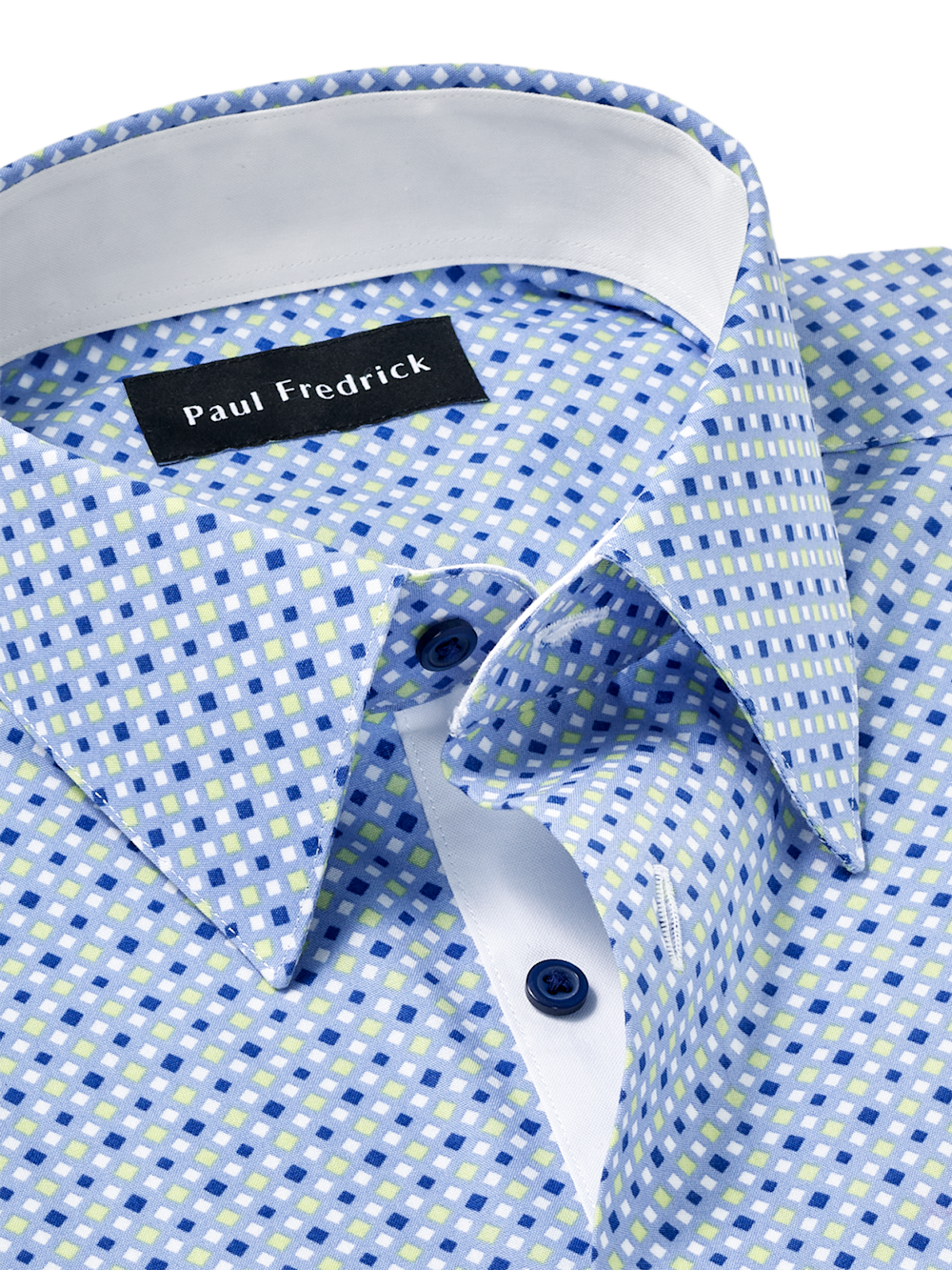 Alternate Image of Comfort Stretch Non-iron Geometric Dress Shirt With Contrast Trim-6