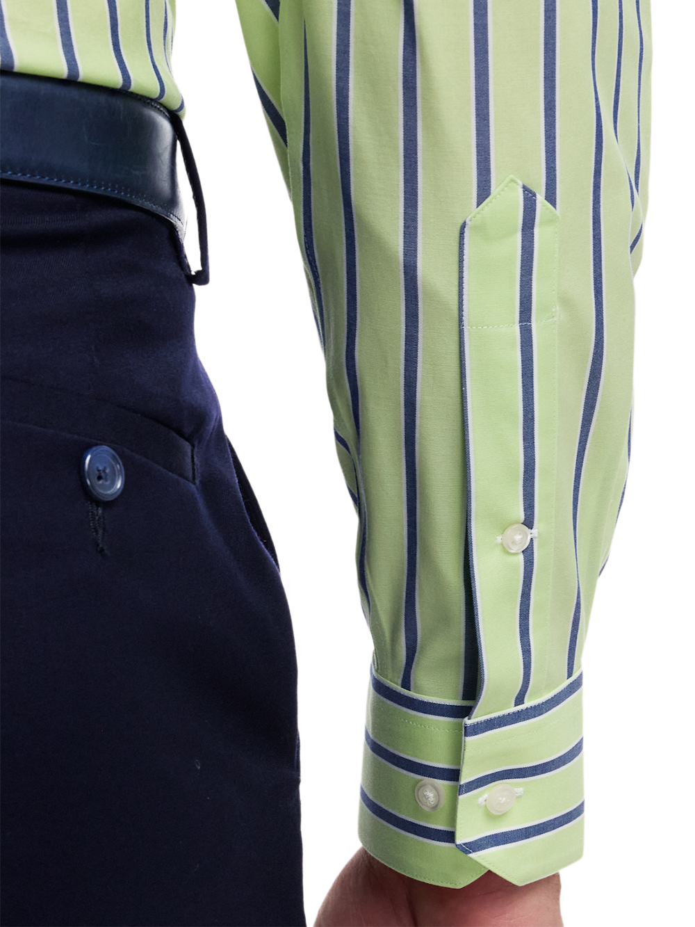 Alternate Image of Comfort Stretch Non-iron Stripe Dress Shirt With Contrast Trim-3