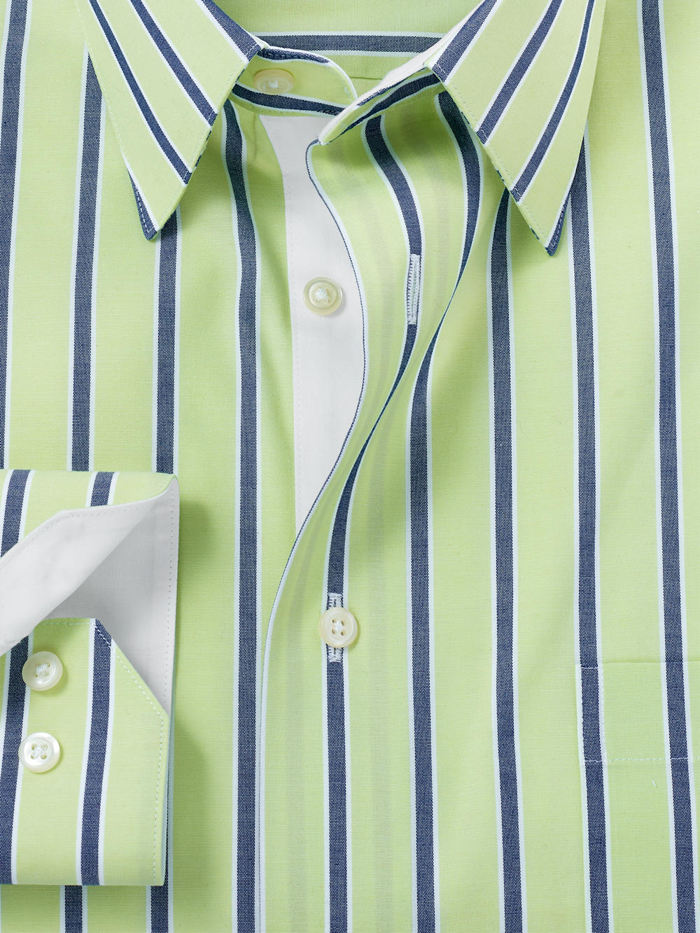 Alternate Image of Comfort Stretch Non-iron Stripe Dress Shirt With Contrast Trim-5