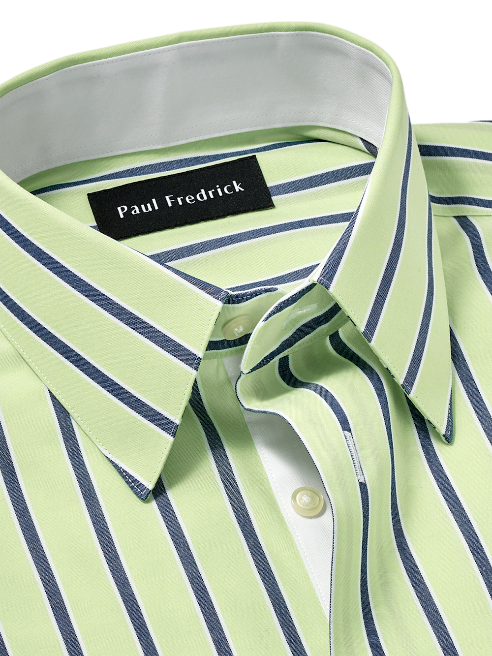 Alternate Image of Comfort Stretch Non-iron Stripe Dress Shirt With Contrast Trim-6