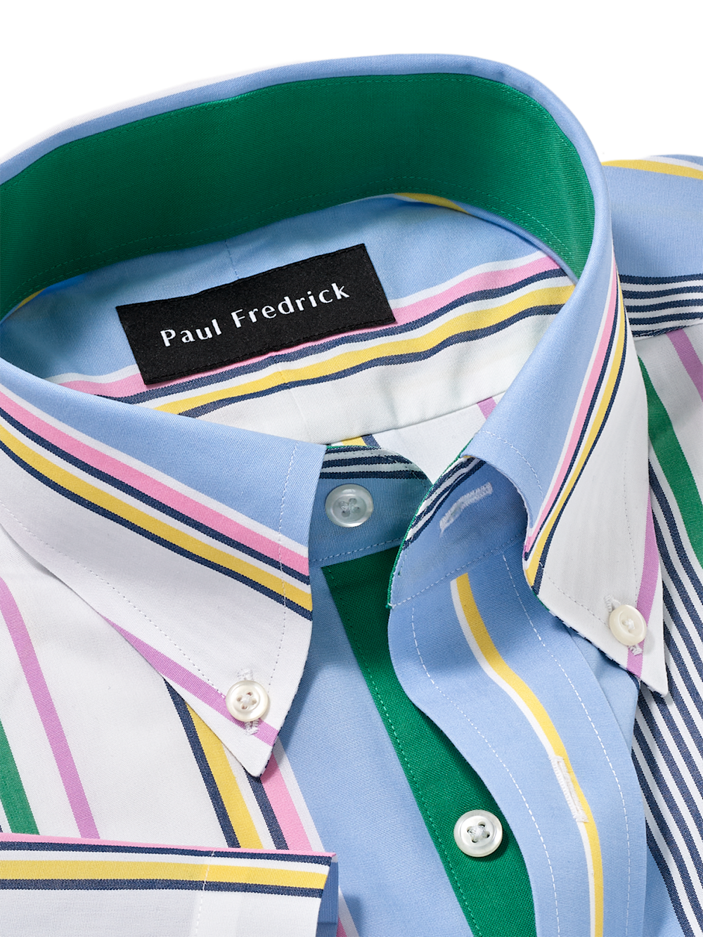 Alternate Image of Non-iron Cotton Stripe Dress Shirt With Contrast Trim-6