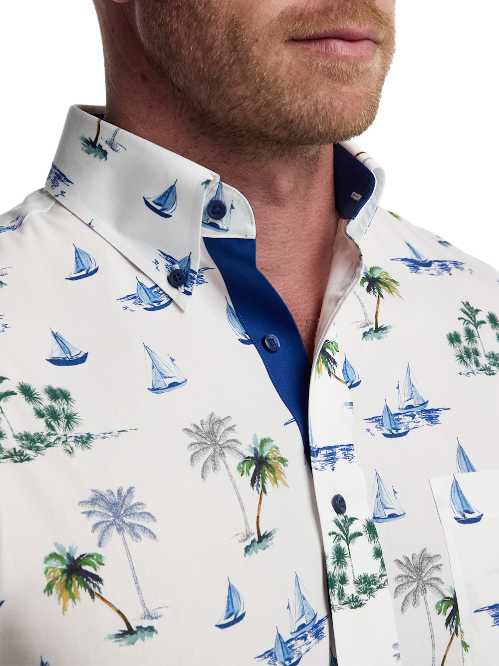 Alternate Image of Non-iron Cotton Novelty Dress Shirt With Contrast Trim-2