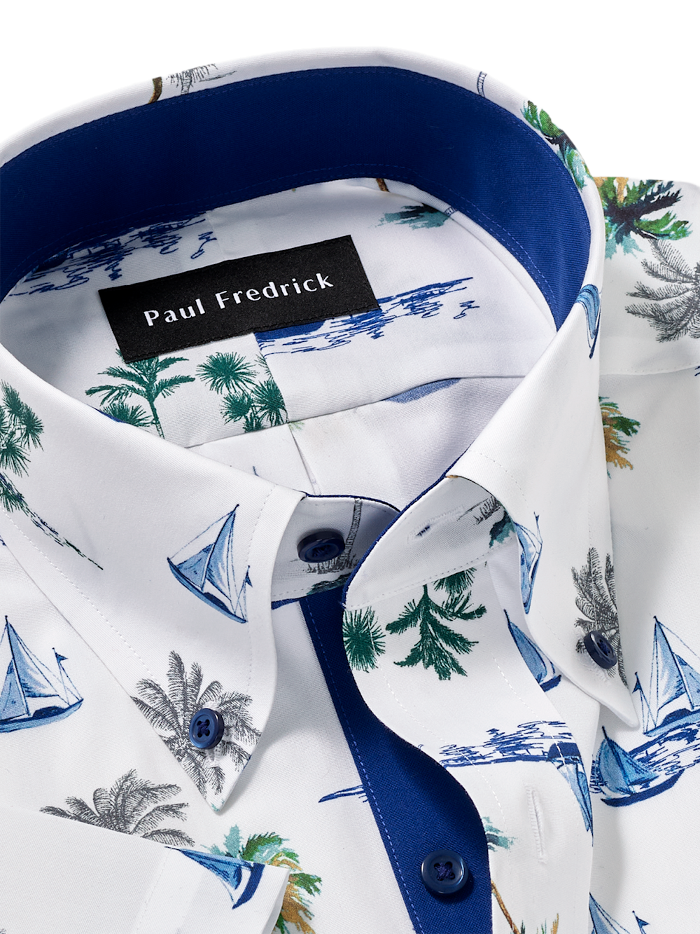 Alternate Image of Non-iron Cotton Novelty Dress Shirt With Contrast Trim-6