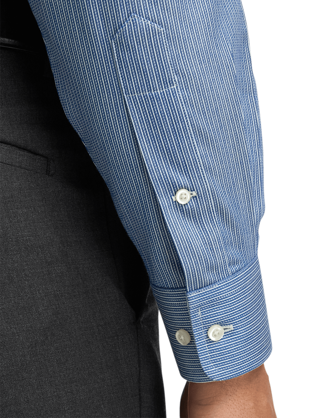 Alternate Image of Comfort Stretch Non-iron Stripe Dress Shirt With Contrast Trim-3