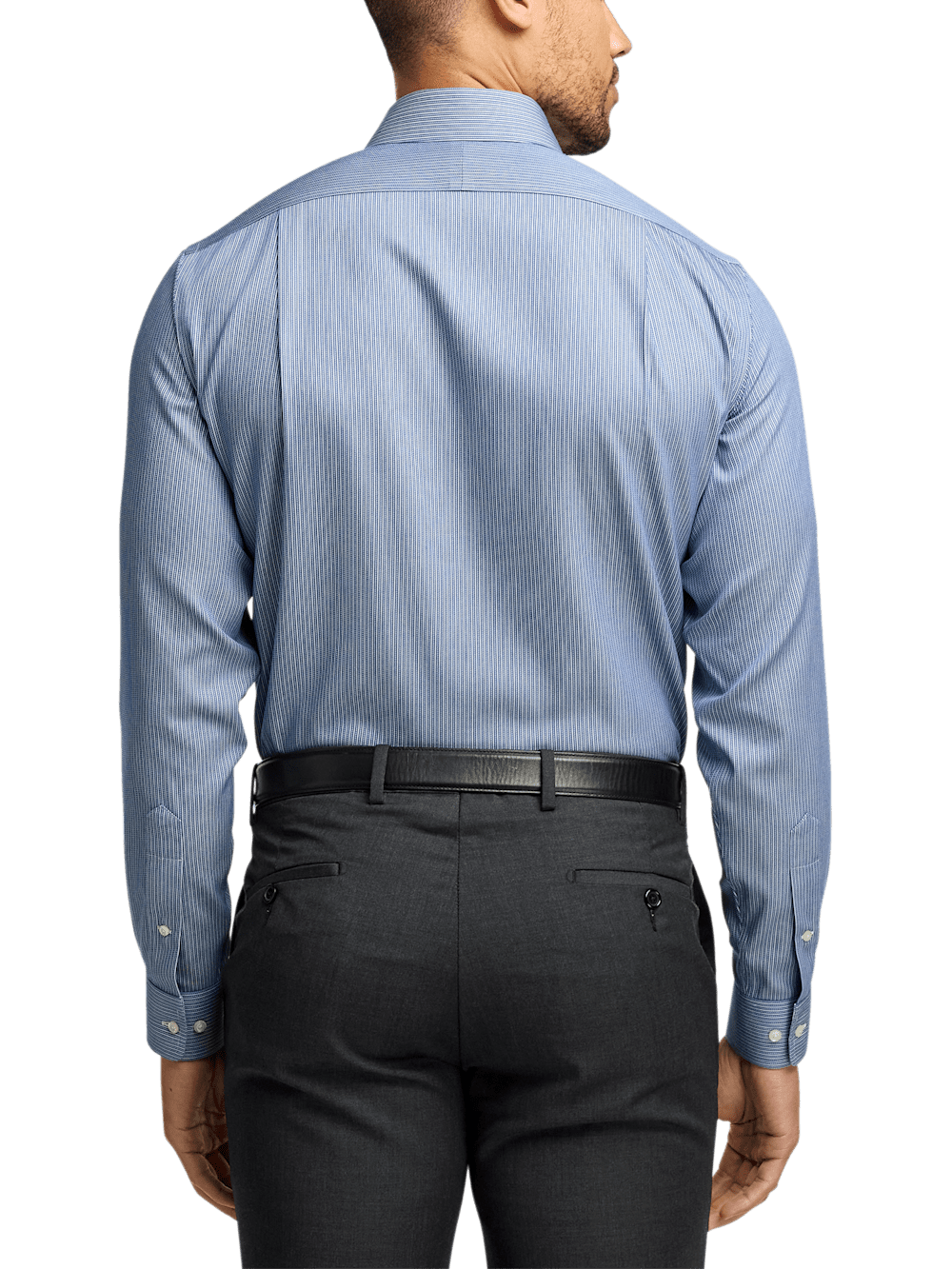 Alternate Image of Comfort Stretch Non-iron Stripe Dress Shirt With Contrast Trim-4