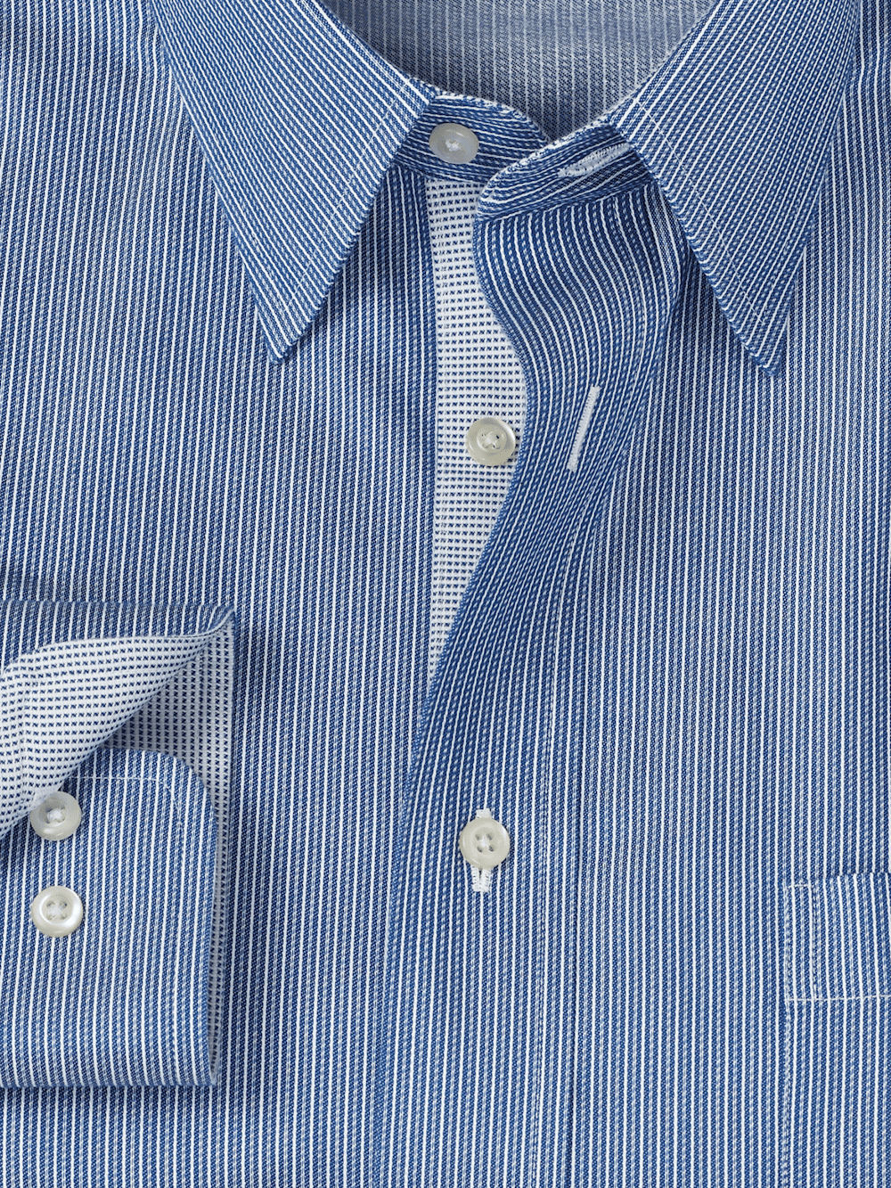 Alternate Image of Comfort Stretch Non-iron Stripe Dress Shirt With Contrast Trim-5