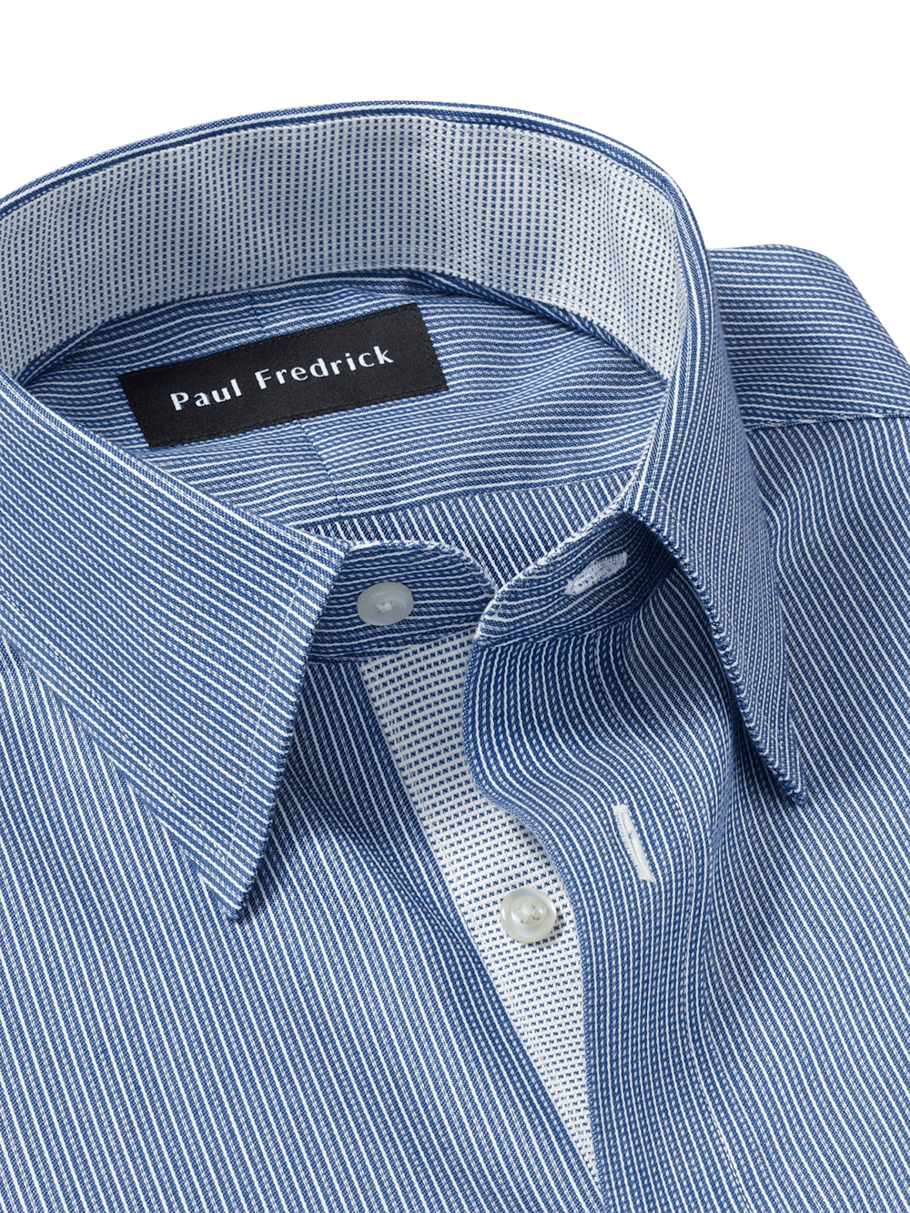 Alternate Image of Comfort Stretch Non-iron Stripe Dress Shirt With Contrast Trim-6