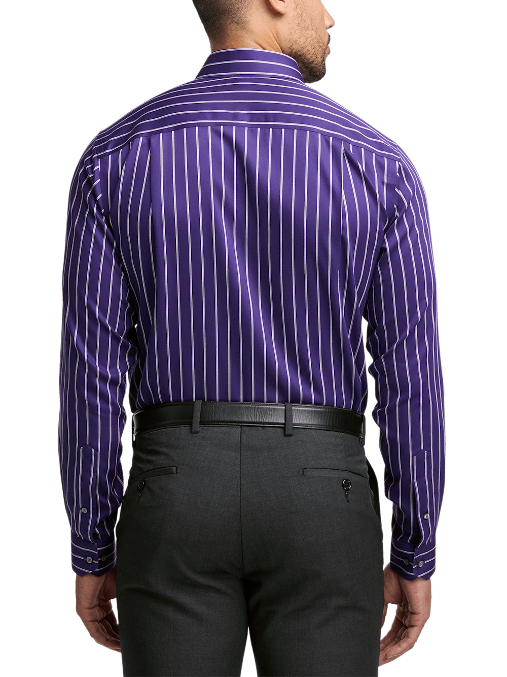 Alternate Image of Non-iron Cotton Stripe Dress Shirt With Contrast Trim-4