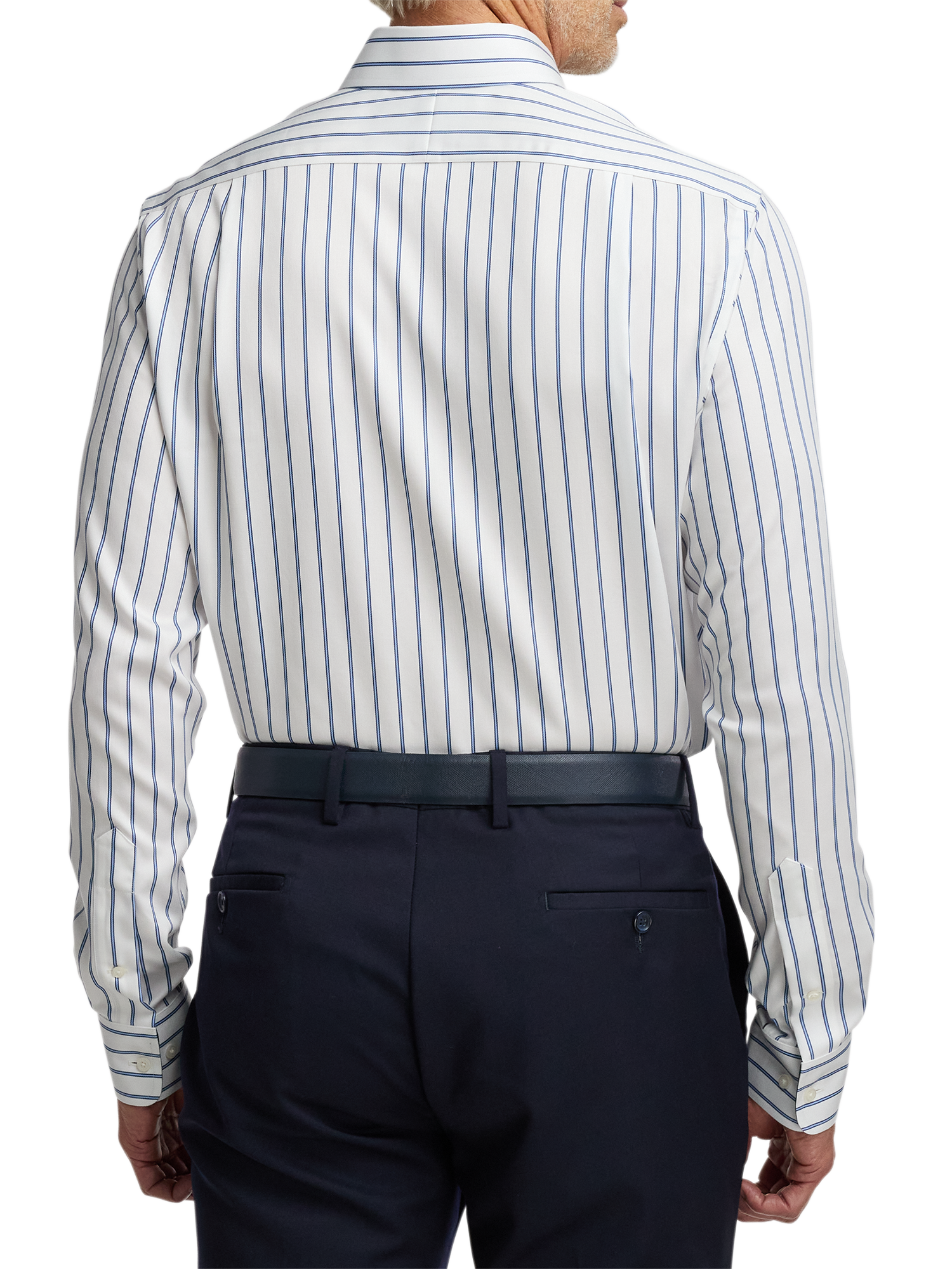 paul fredrick men's classic fit non-iron cotton stripe dress shirt Non-Iron Cotton Stripe Dress Shirt With Contrast Trim