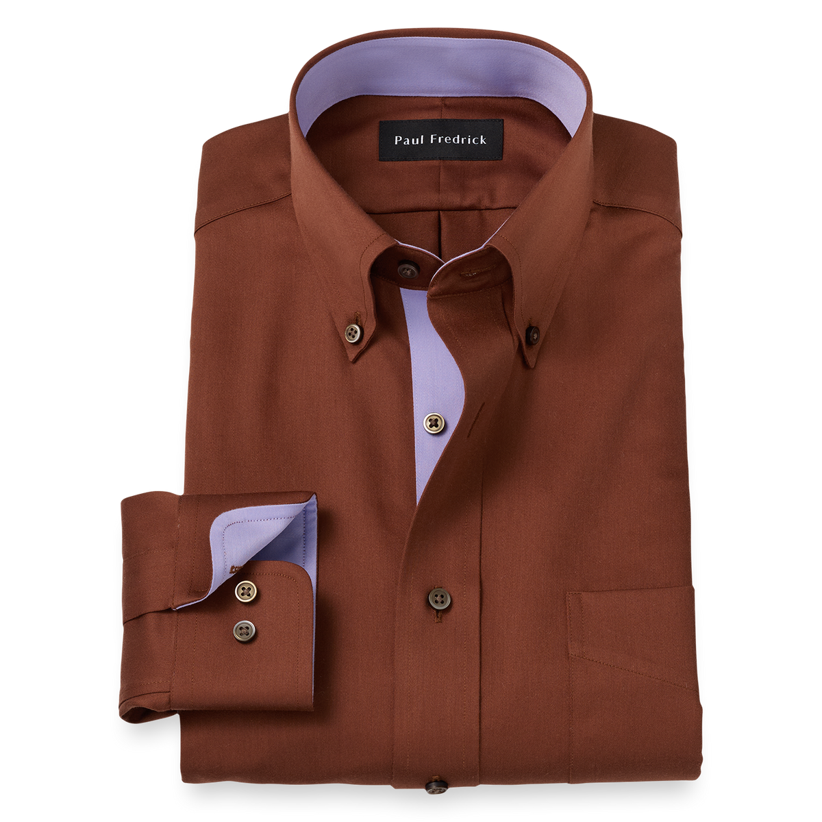 Non-Iron Cotton Solid Dress Shirt With Contrast Trim
