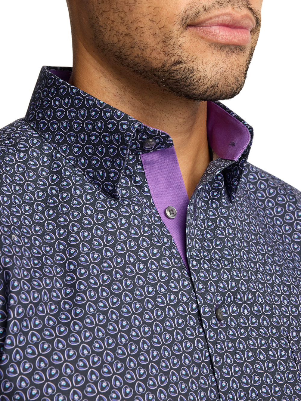 Alternate Image of Comfort Stretch Non-iron Deco Dress Shirt With Contrast Trim-2