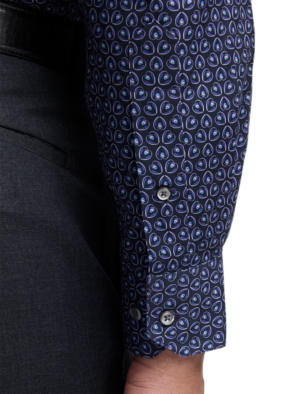 Alternate Image of Comfort Stretch Non-iron Deco Dress Shirt With Contrast Trim-3