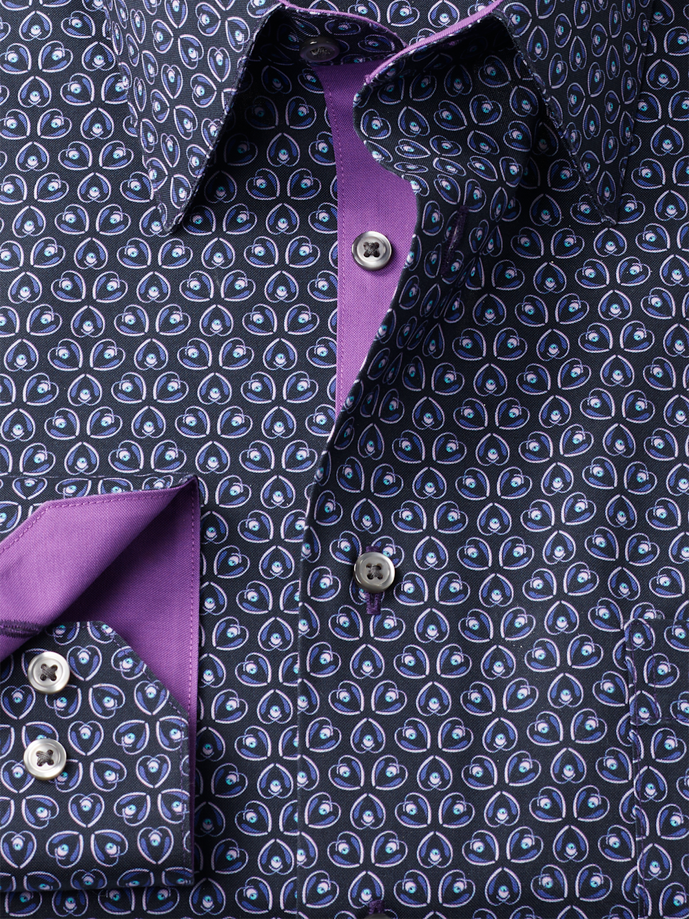 Alternate Image of Comfort Stretch Non-iron Deco Dress Shirt With Contrast Trim-5