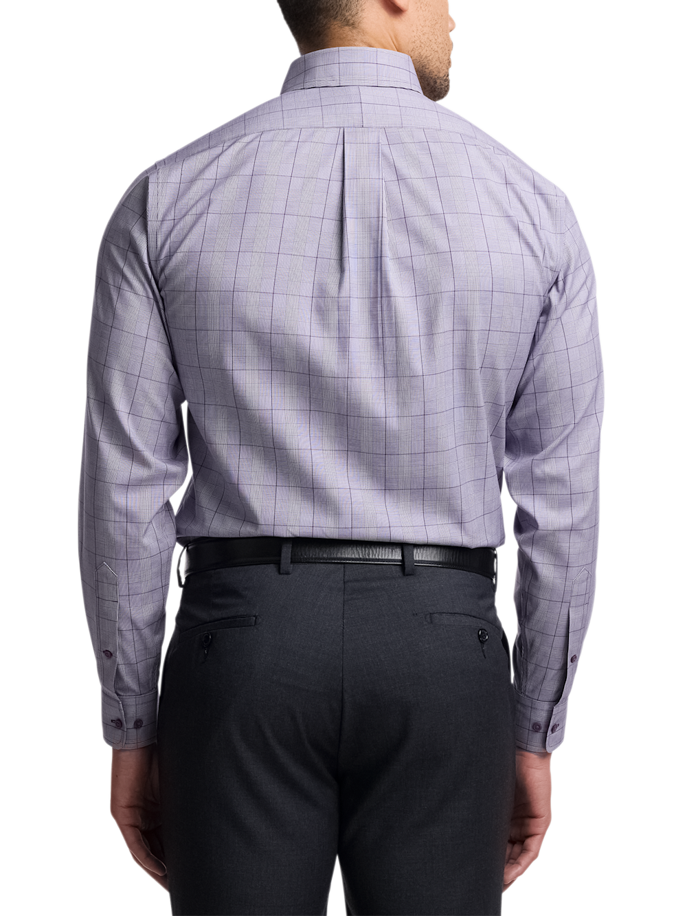Alternate Image of Comfort Stretch Non-iron Glen Plaid Dress Shirt With Contrast Trim-4