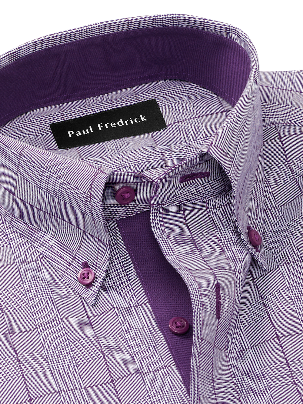 Alternate Image of Comfort Stretch Non-iron Glen Plaid Dress Shirt With Contrast Trim-6