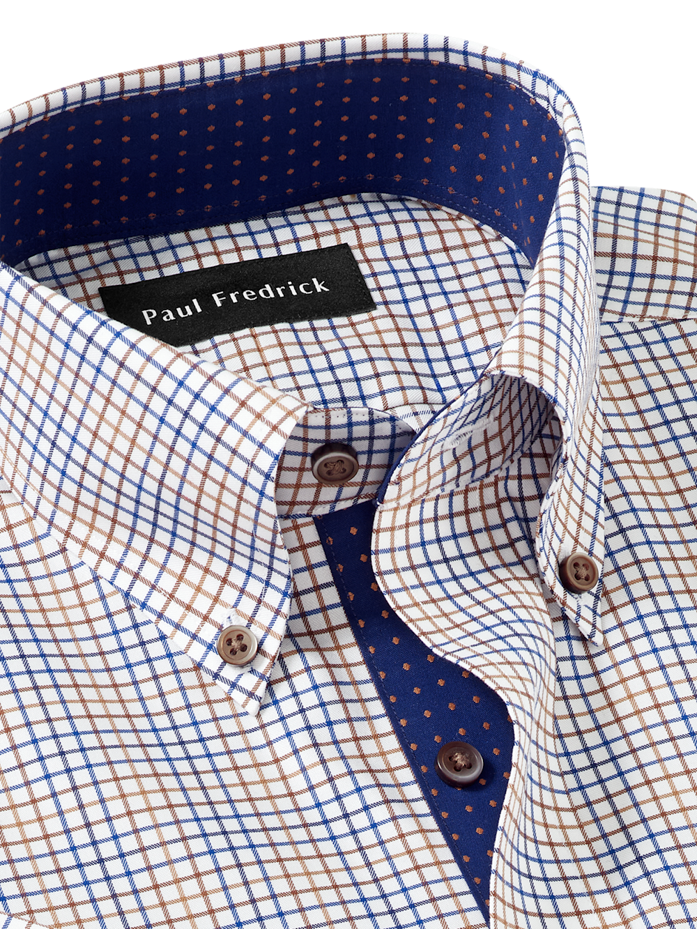 Alternate Image of Comfort Stretch Non-iron Tattersall Dress Shirt With Contrast Trim-6