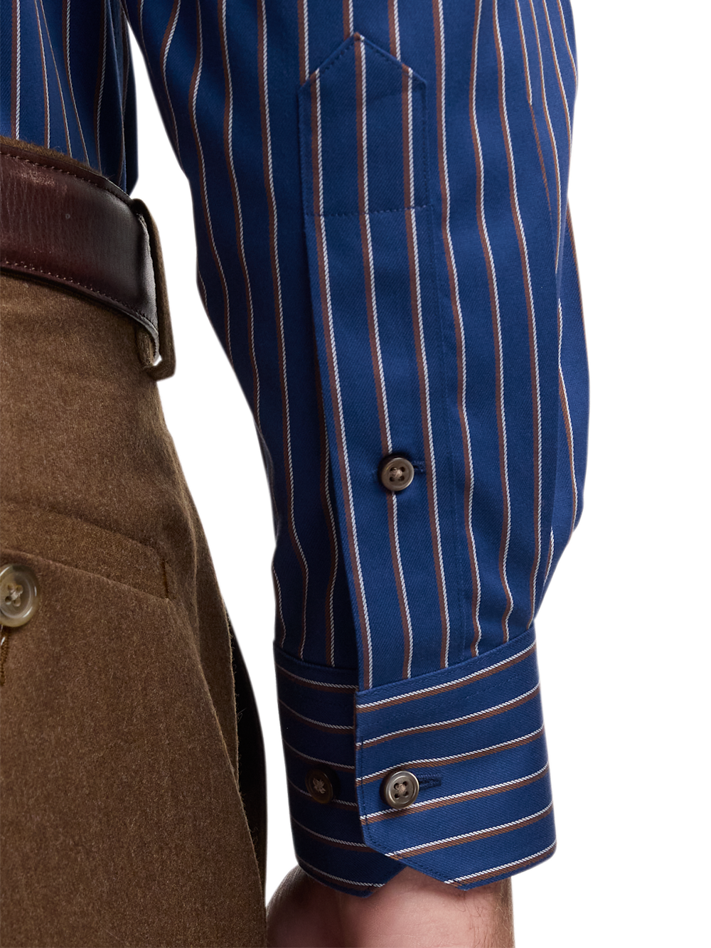 Alternate Image of Comfort Stretch Non-iron Stripe Dress Shirt With Contrast Trim-3