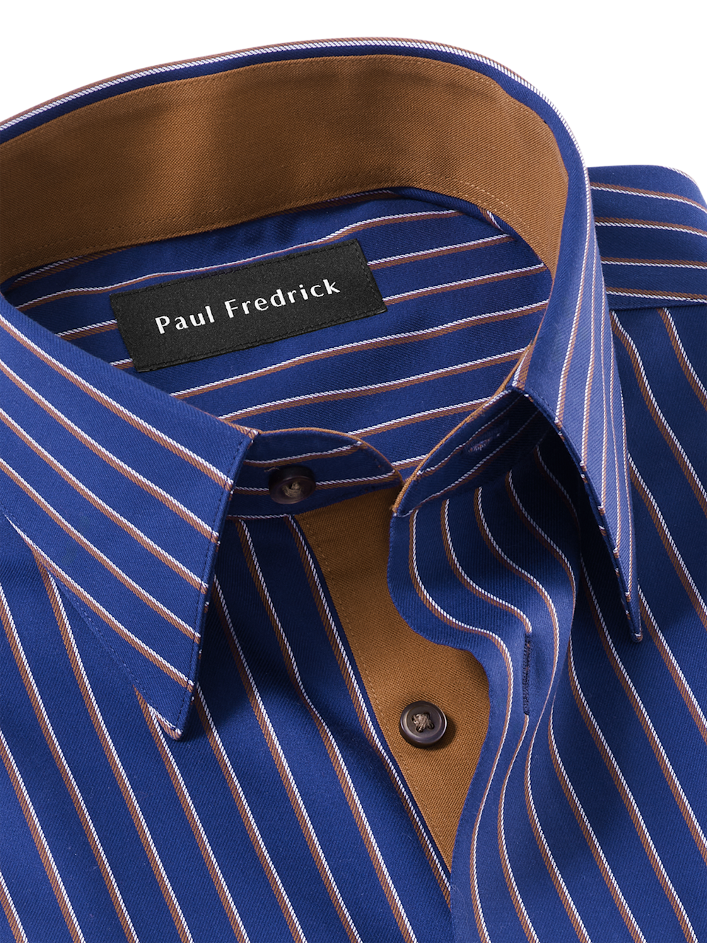 Alternate Image of Comfort Stretch Non-iron Stripe Dress Shirt With Contrast Trim-6