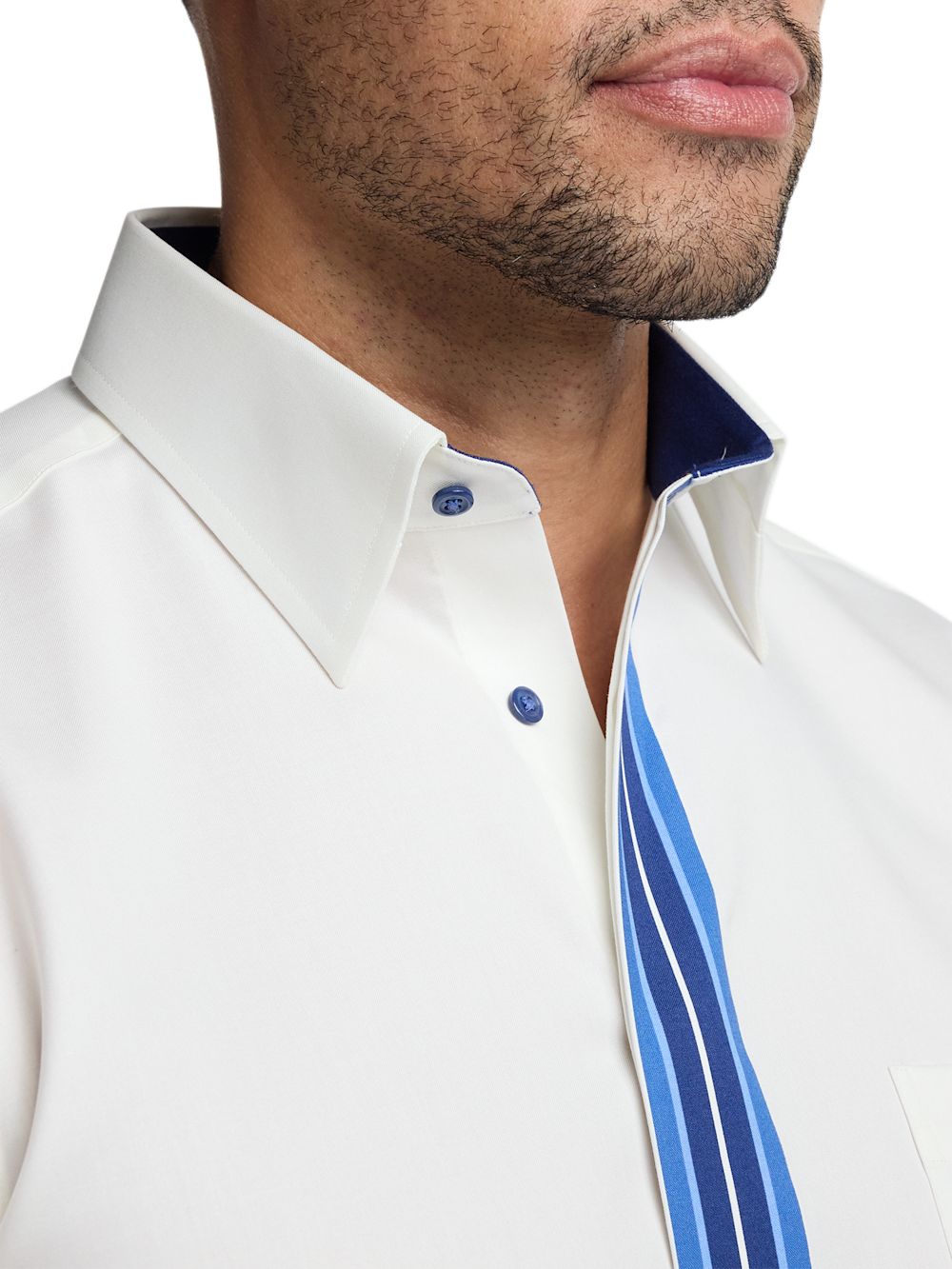 Alternate Image of Comfort Stretch Non-iron Solid Dress Shirt With Contrast Trim-2
