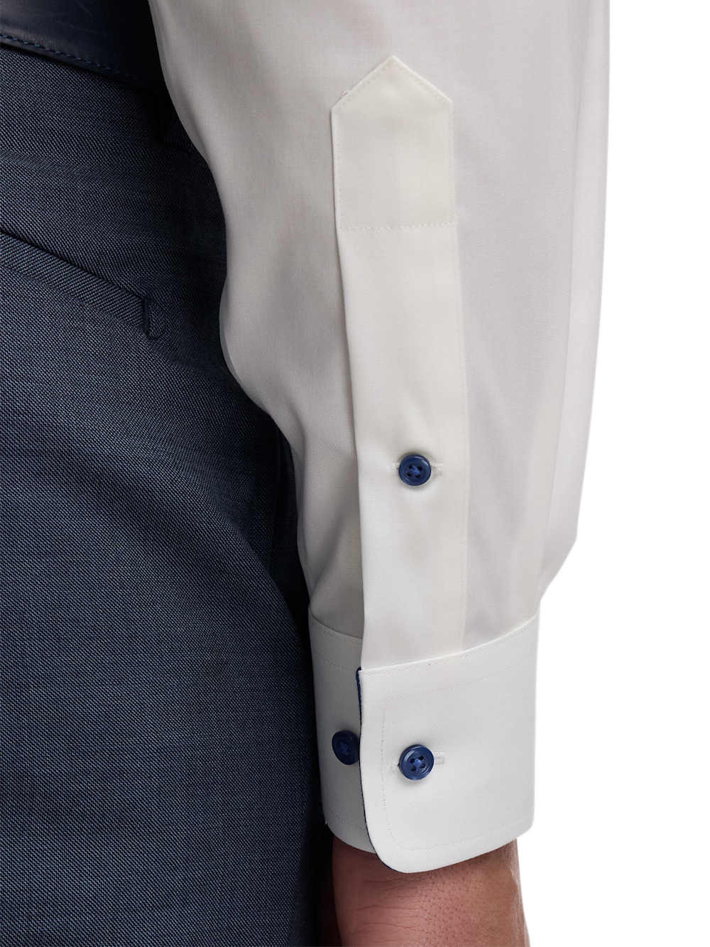 Alternate Image of Comfort Stretch Non-iron Solid Dress Shirt With Contrast Trim-3