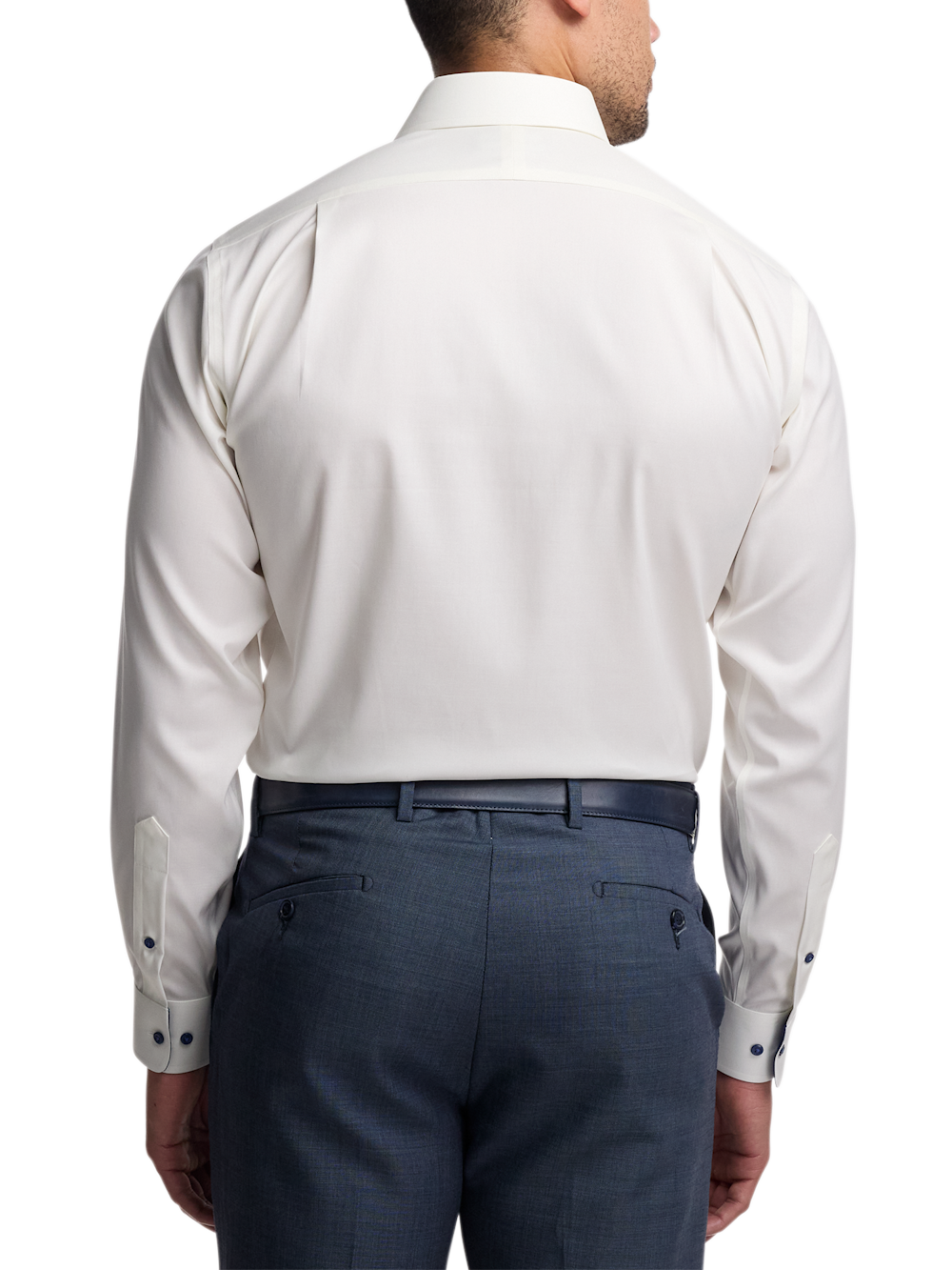 Alternate Image of Comfort Stretch Non-iron Solid Dress Shirt With Contrast Trim-4