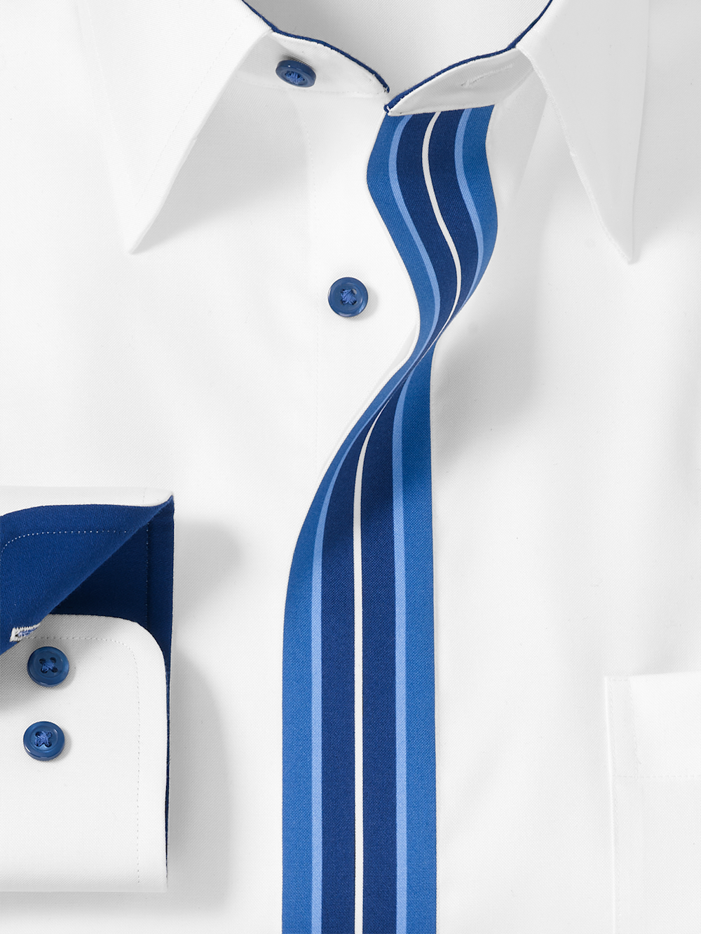 Alternate Image of Comfort Stretch Non-iron Solid Dress Shirt With Contrast Trim-5