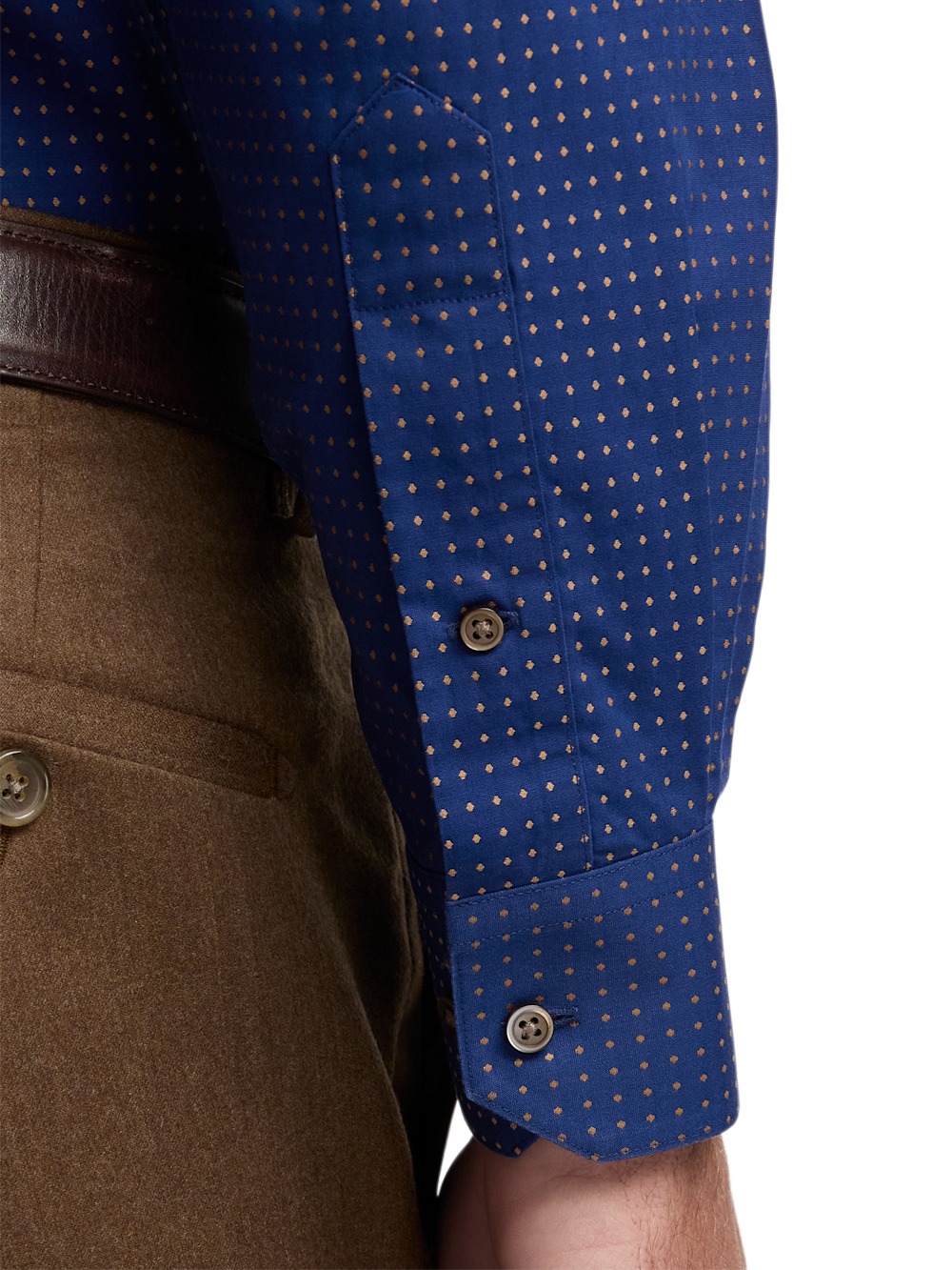 Alternate Image of Comfort Stretch Non-iron Dot Dress Shirt With Contrast Trim-3