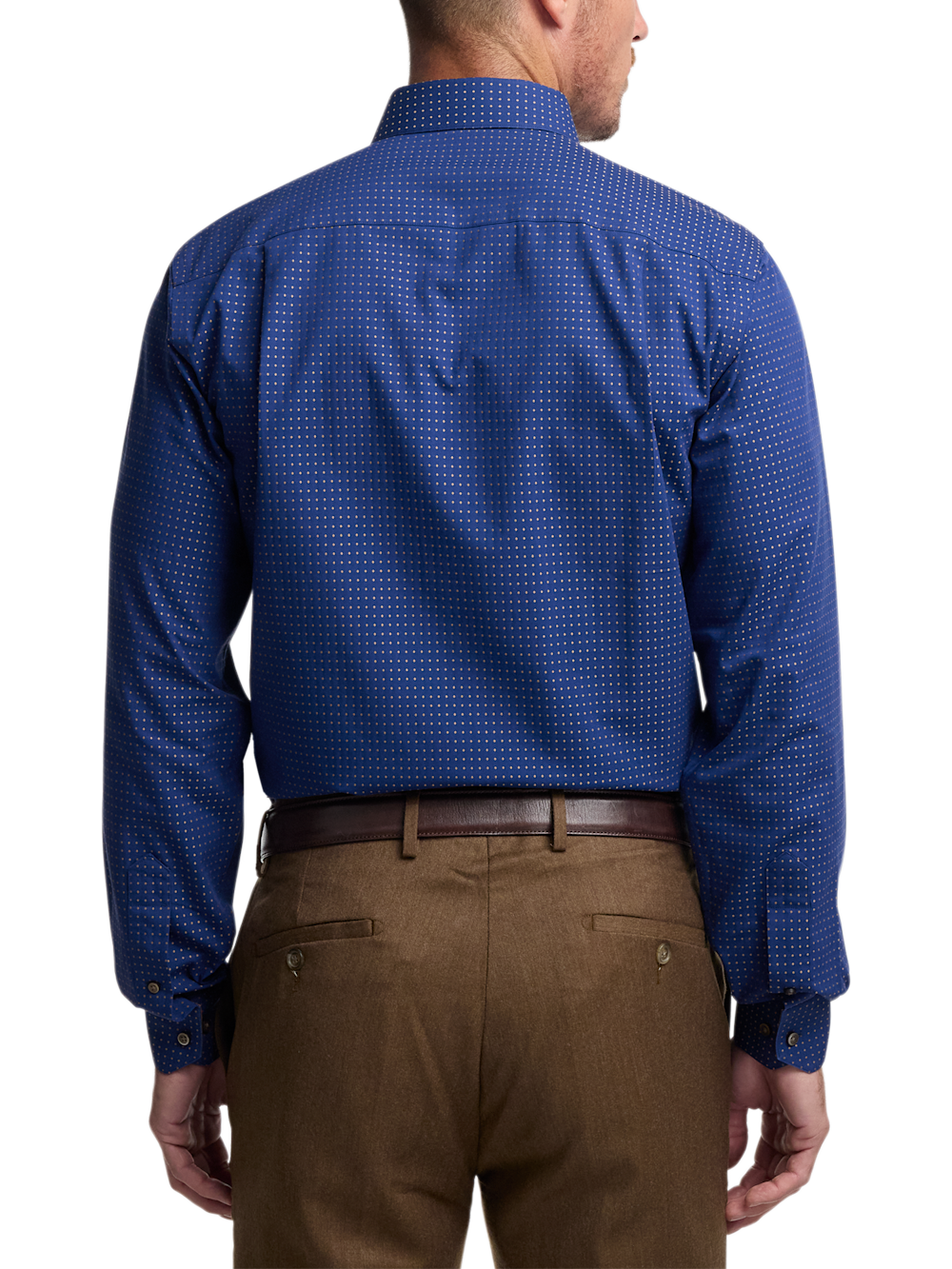 Alternate Image of Comfort Stretch Non-iron Dot Dress Shirt With Contrast Trim-4