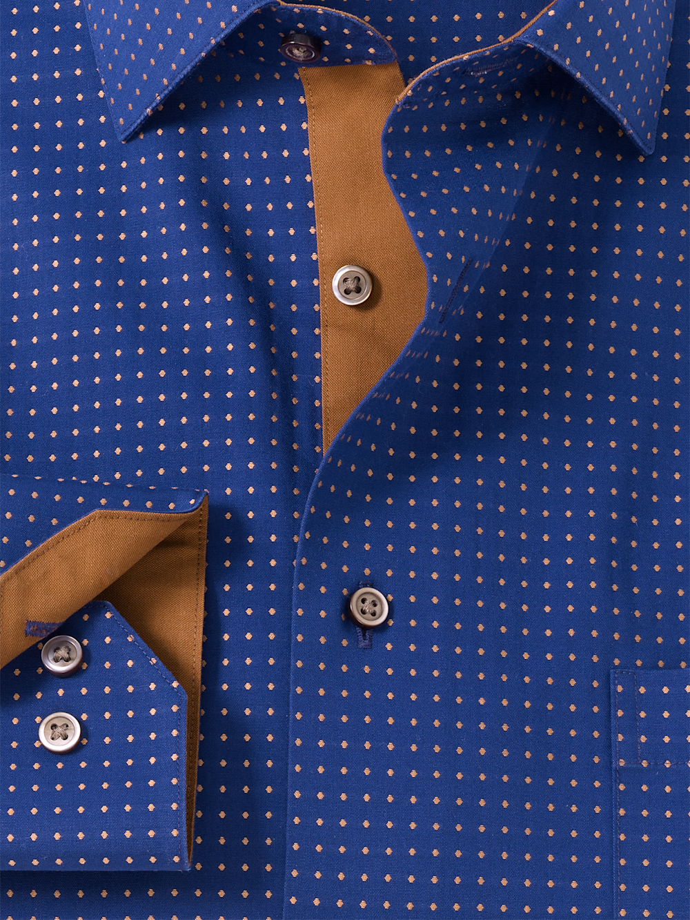 Alternate Image of Comfort Stretch Non-iron Dot Dress Shirt With Contrast Trim-5