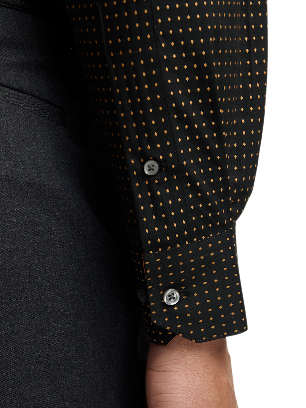 Alternate Image of Comfort Stretch Non-iron Dot Dress Shirt With Contrast Trim-3