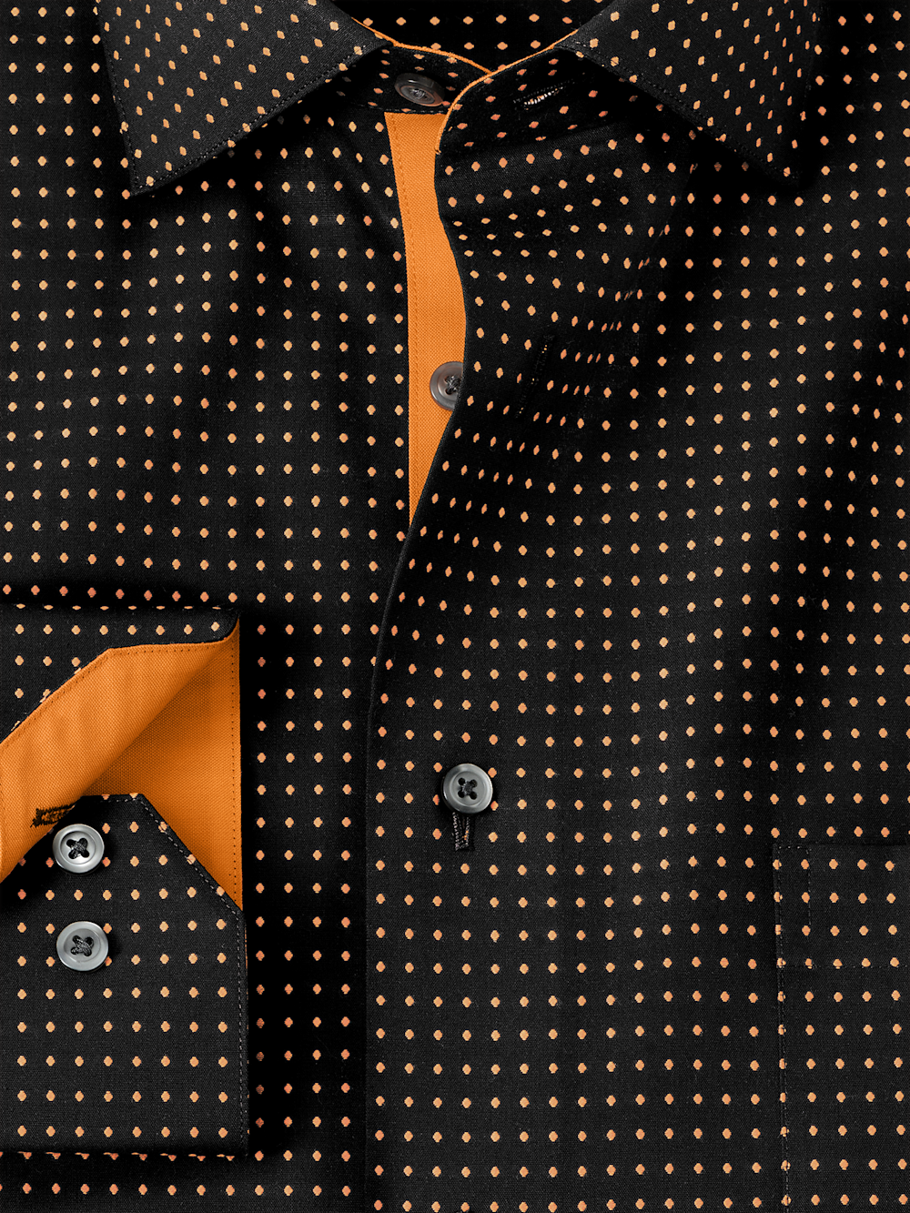Alternate Image of Comfort Stretch Non-iron Dot Dress Shirt With Contrast Trim-5