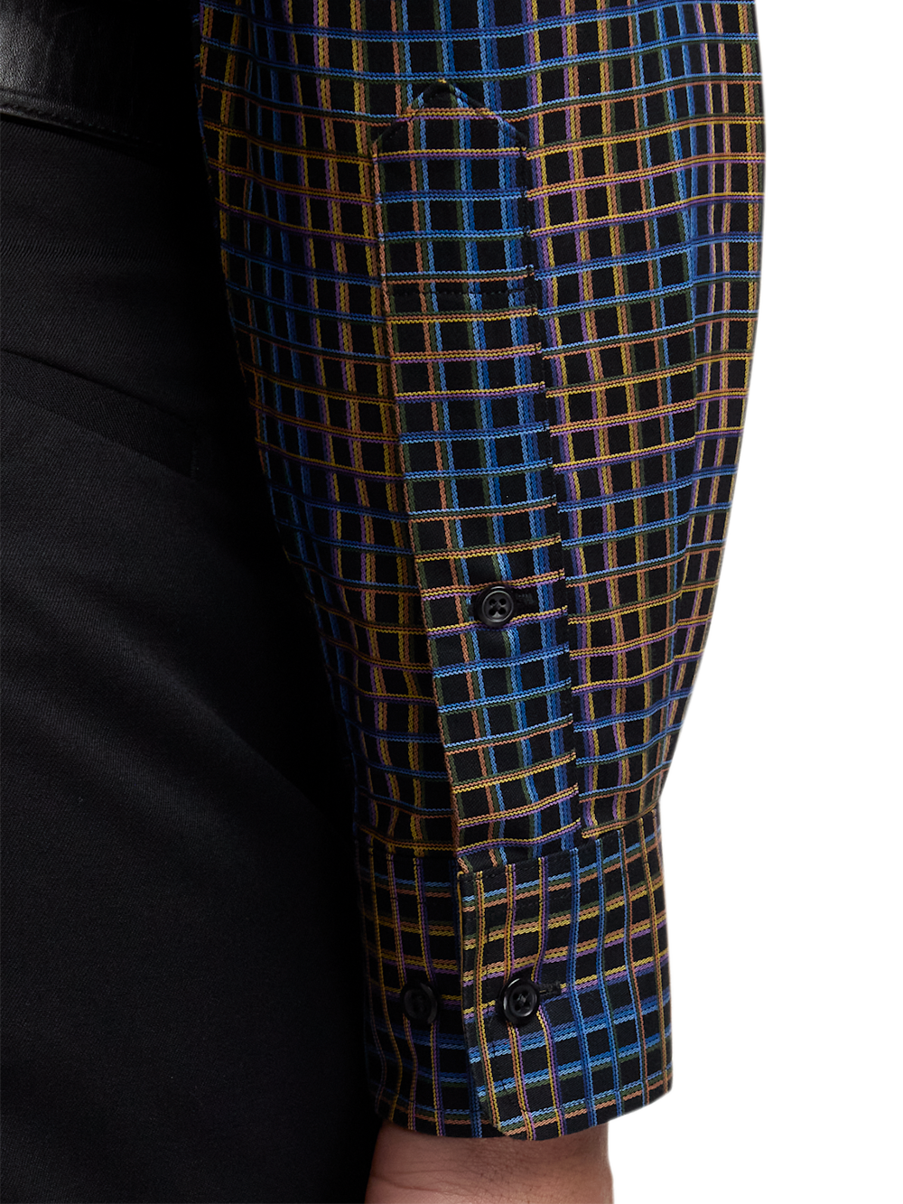 Alternate Image of Comfort Stretch Non-iron Check Dress Shirt With Contrast Trim-3