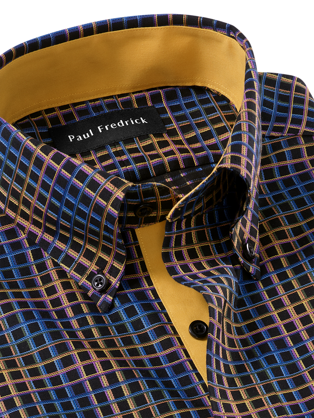 Alternate Image of Comfort Stretch Non-iron Check Dress Shirt With Contrast Trim-6