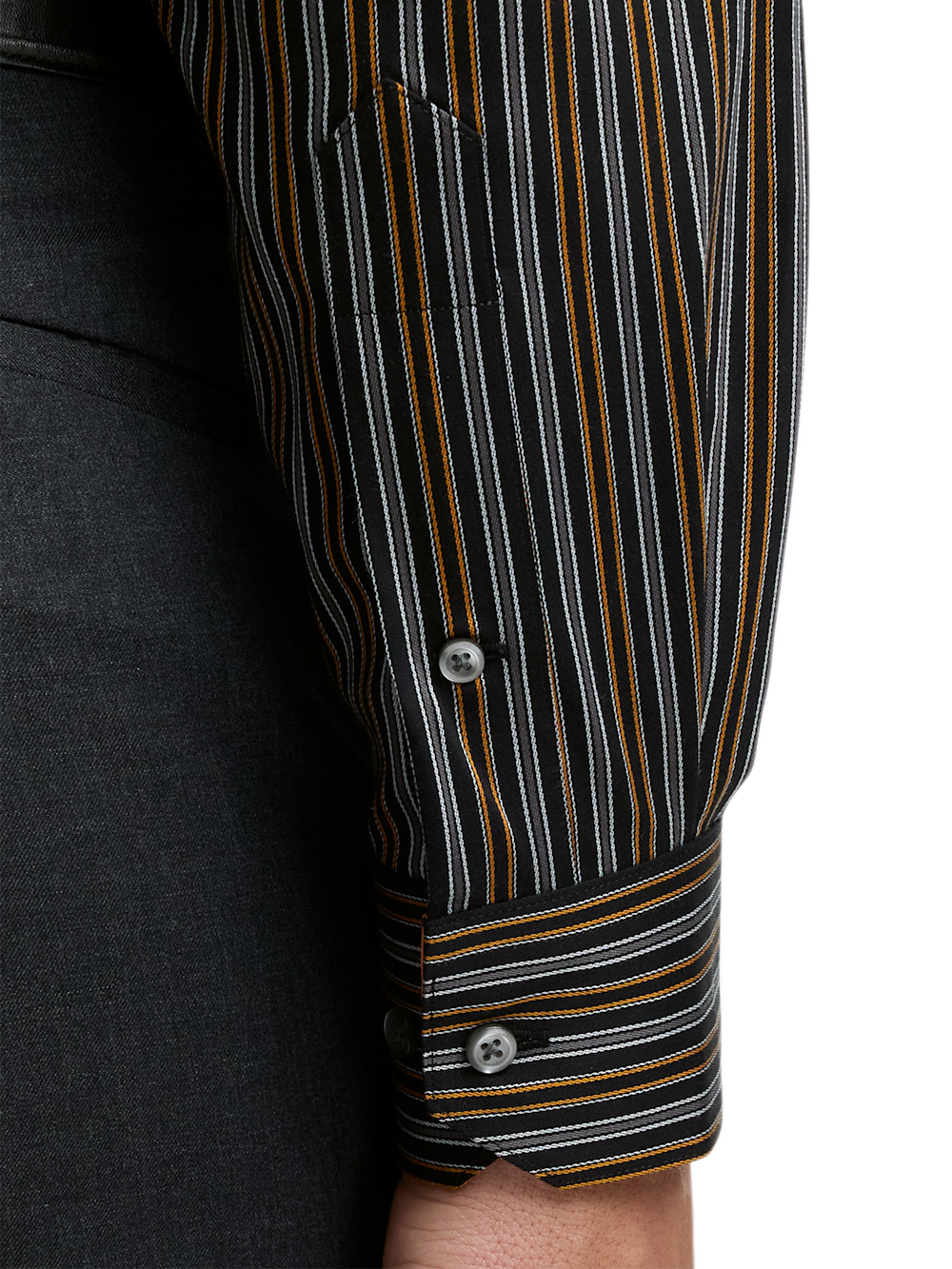 Alternate Image of Comfort Stretch Non-iron Stripe Dress Shirt With Contrast Trim-3