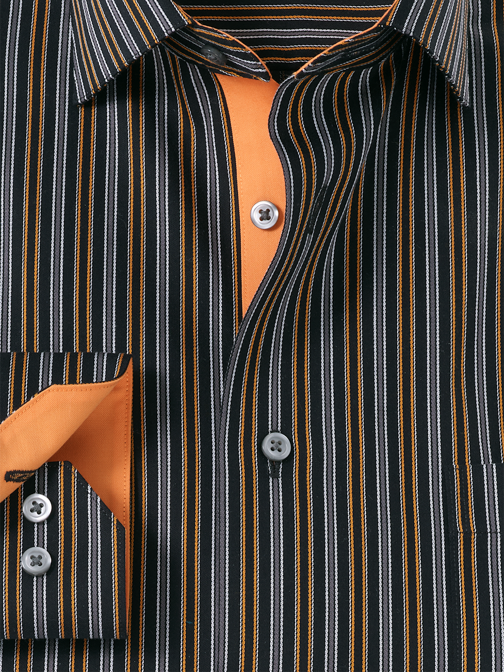 Alternate Image of Comfort Stretch Non-iron Stripe Dress Shirt With Contrast Trim-5