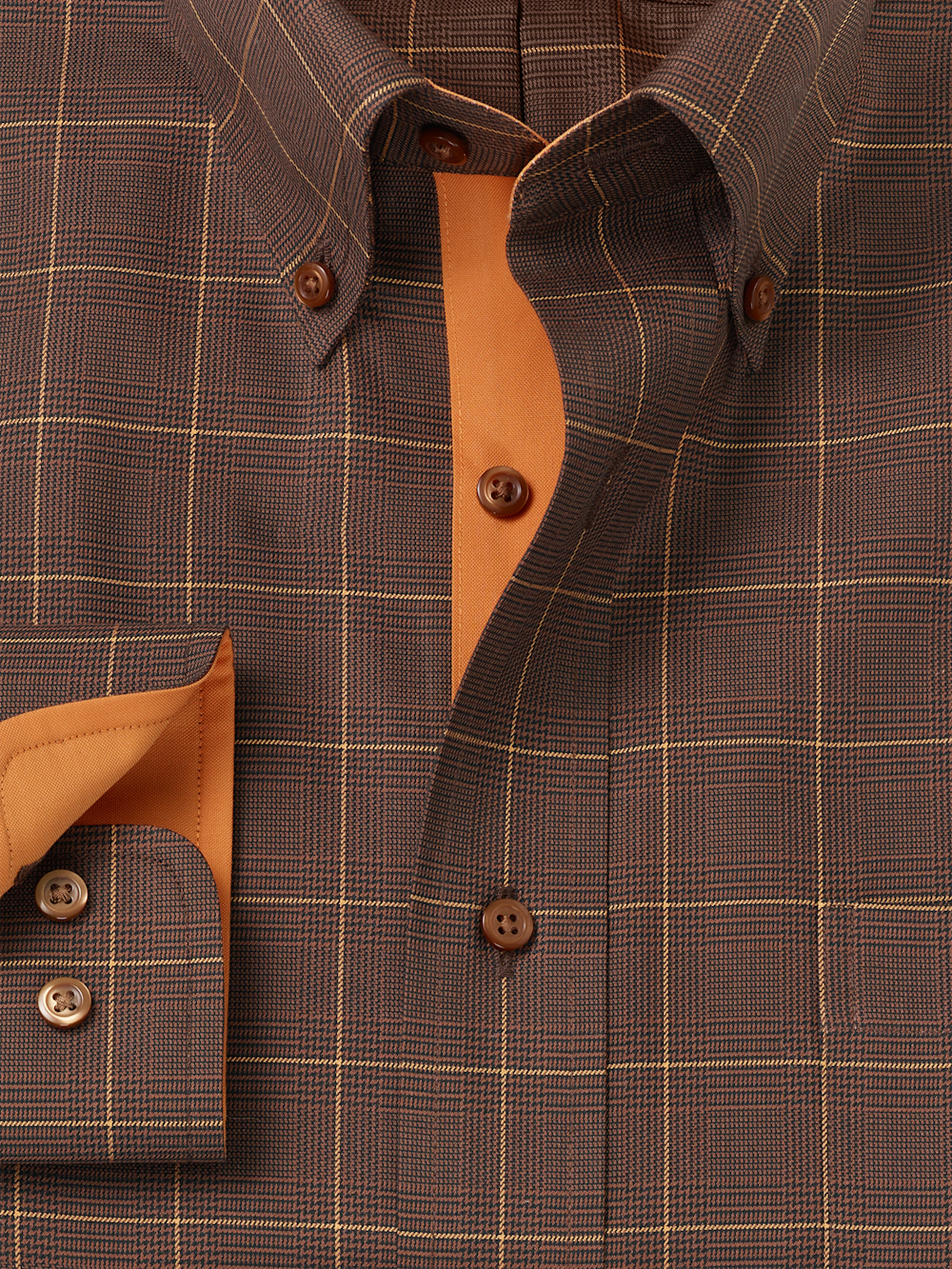 Alternate Image of Comfort Stretch Non-iron Windowpane Dress Shirt With Contrast Trim-5