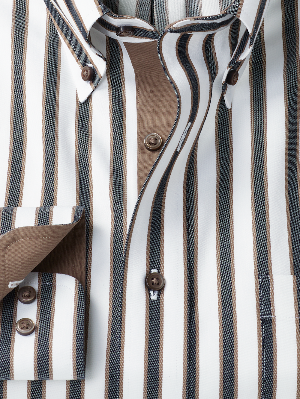 Alternate Image of Comfort Stretch Non-iron Stripe Dress Shirt With Contrast Trim-5