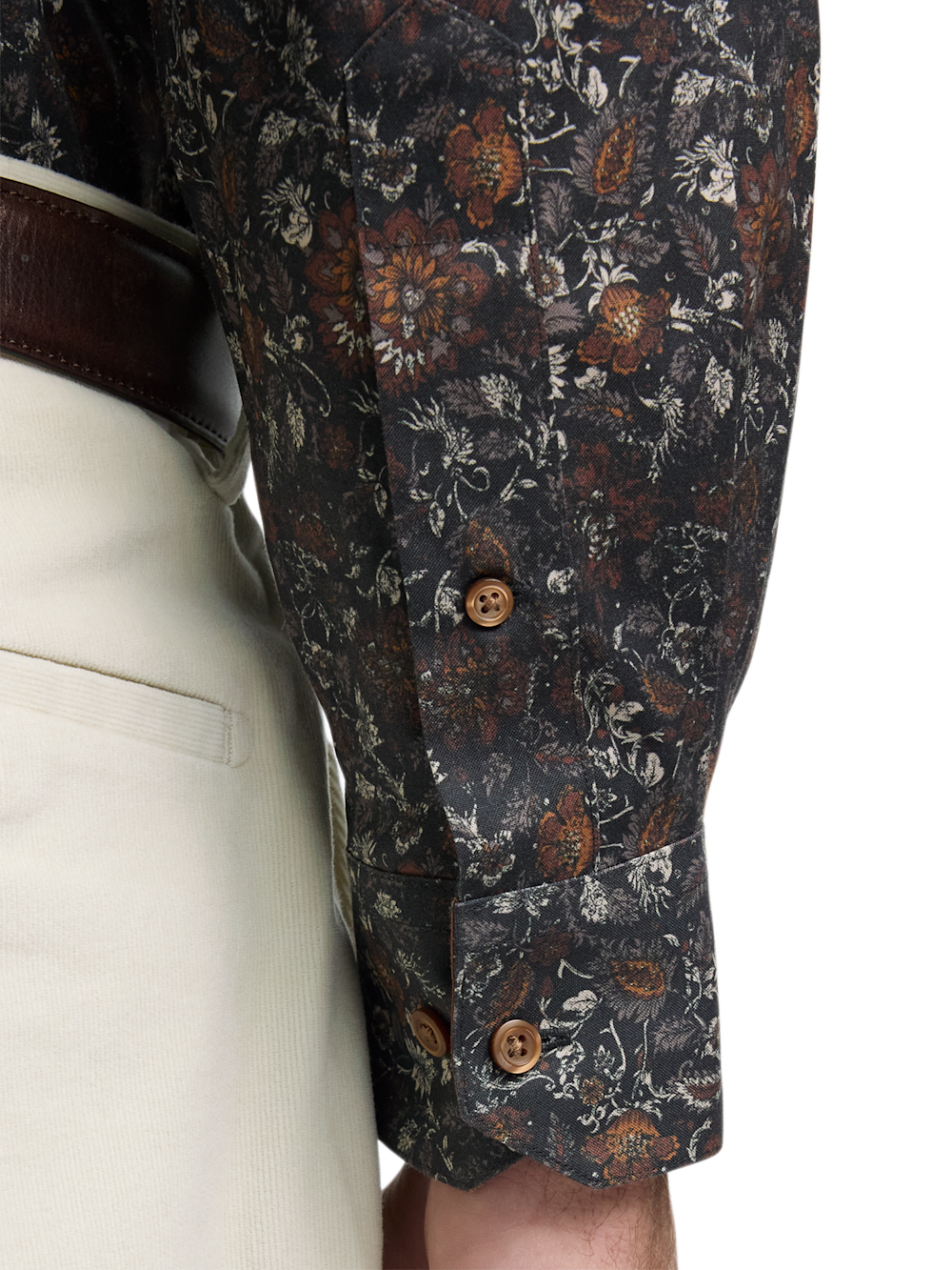Alternate Image of Comfort Stretch Non-iron Floral Dress Shirt With Contrast Trim-3