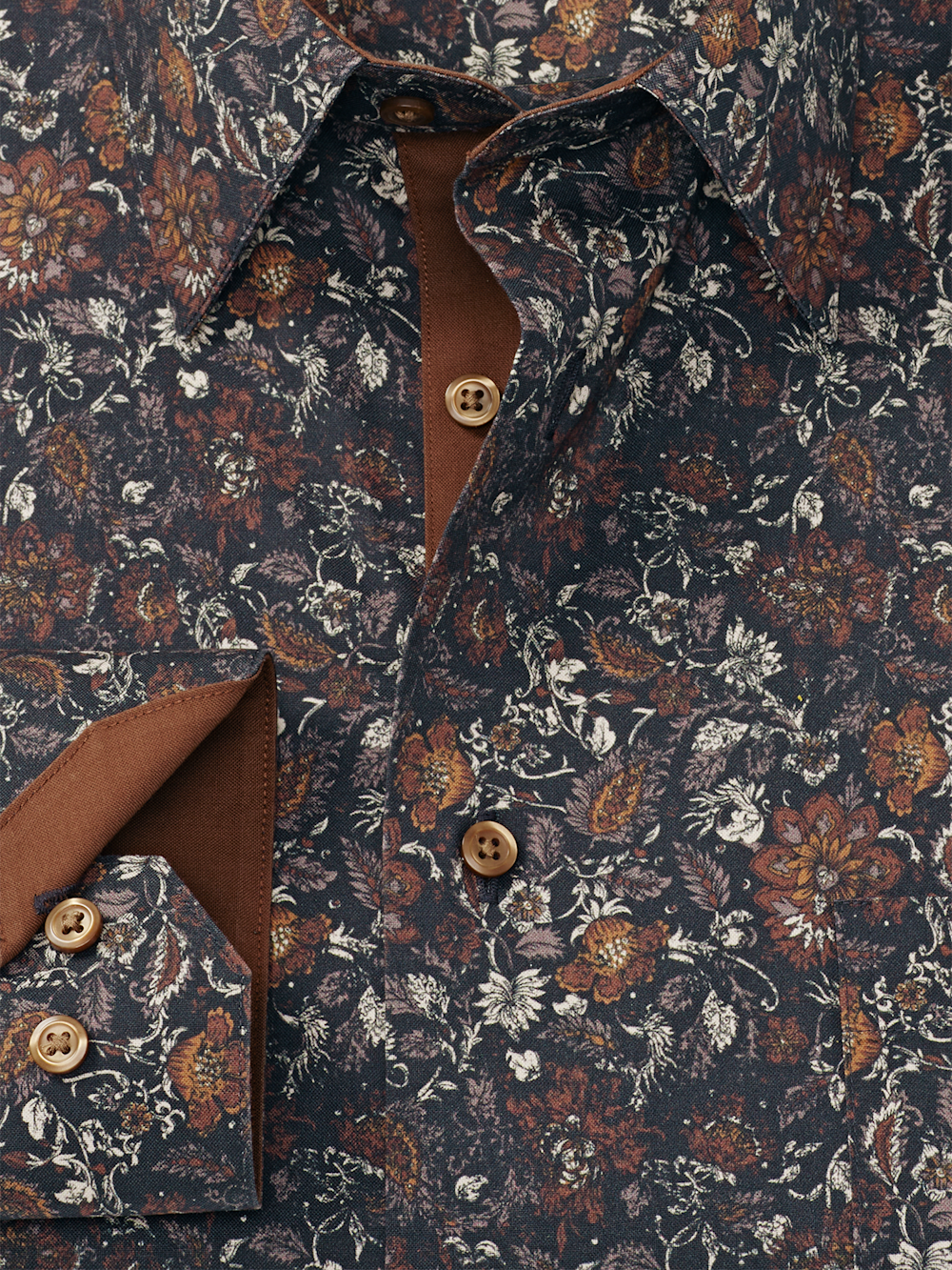 Alternate Image of Comfort Stretch Non-iron Floral Dress Shirt With Contrast Trim-5