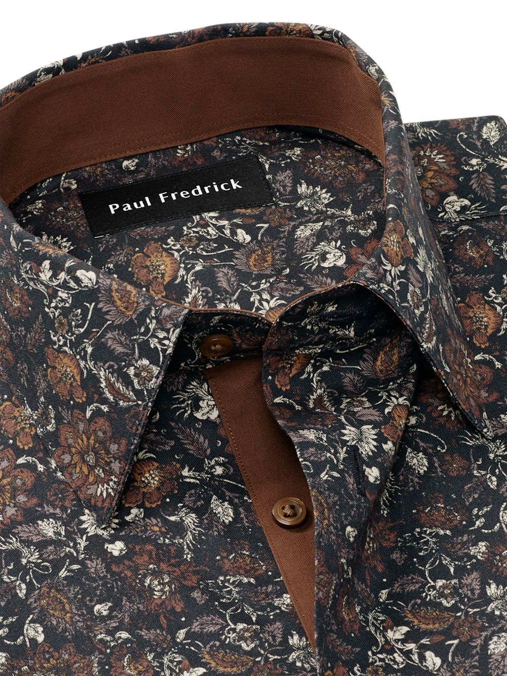 Alternate Image of Comfort Stretch Non-iron Floral Dress Shirt With Contrast Trim-6