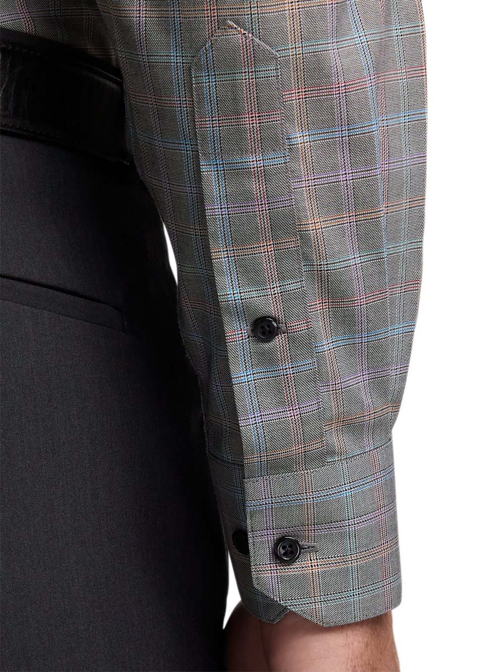Alternate Image of Comfort Stretch Non-iron Check Dress Shirt With Contrast Trim-3
