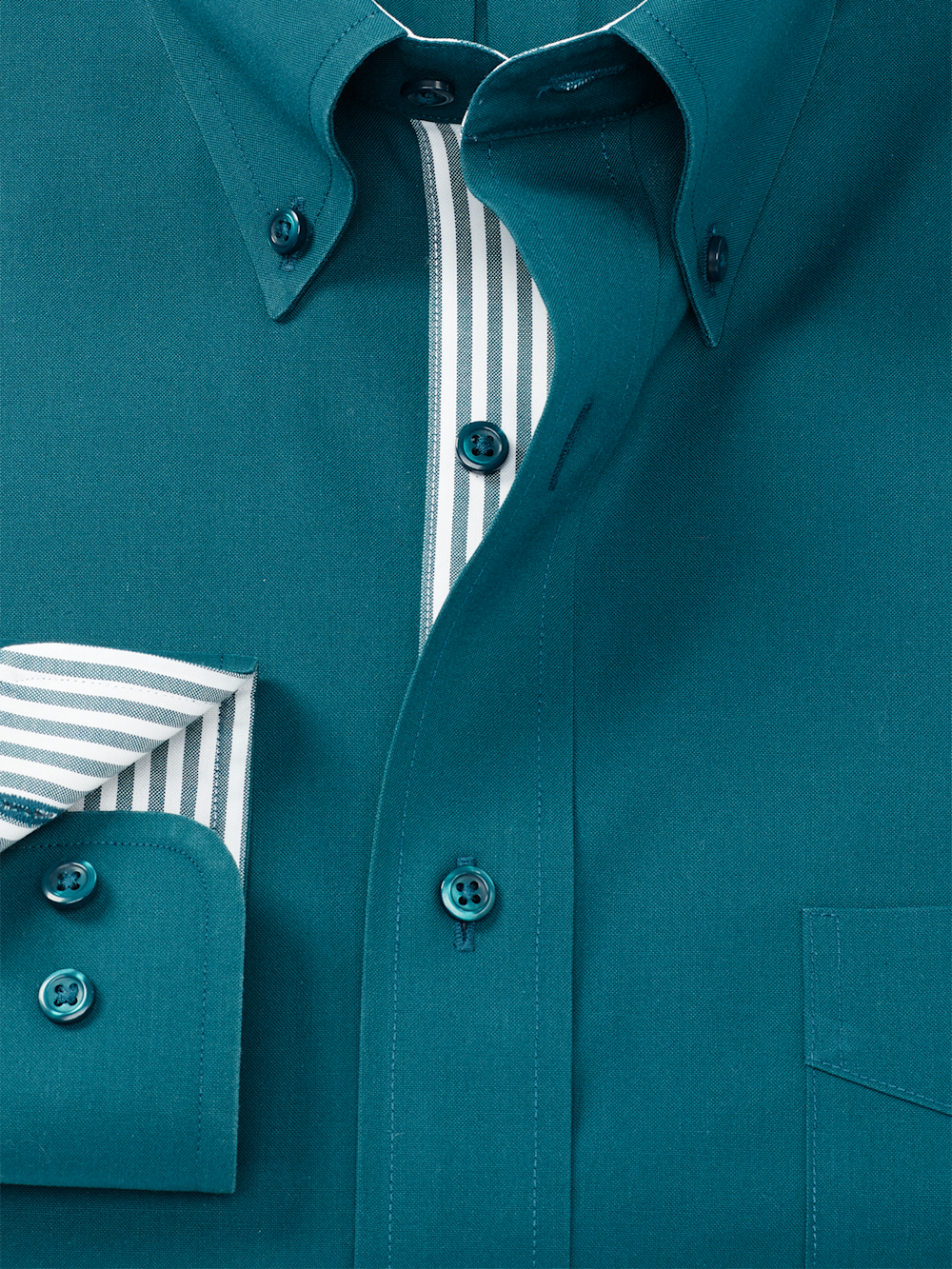 Alternate Image of Comfort Stretch Non-iron Solid Dress Shirt With Contrast Trim-5