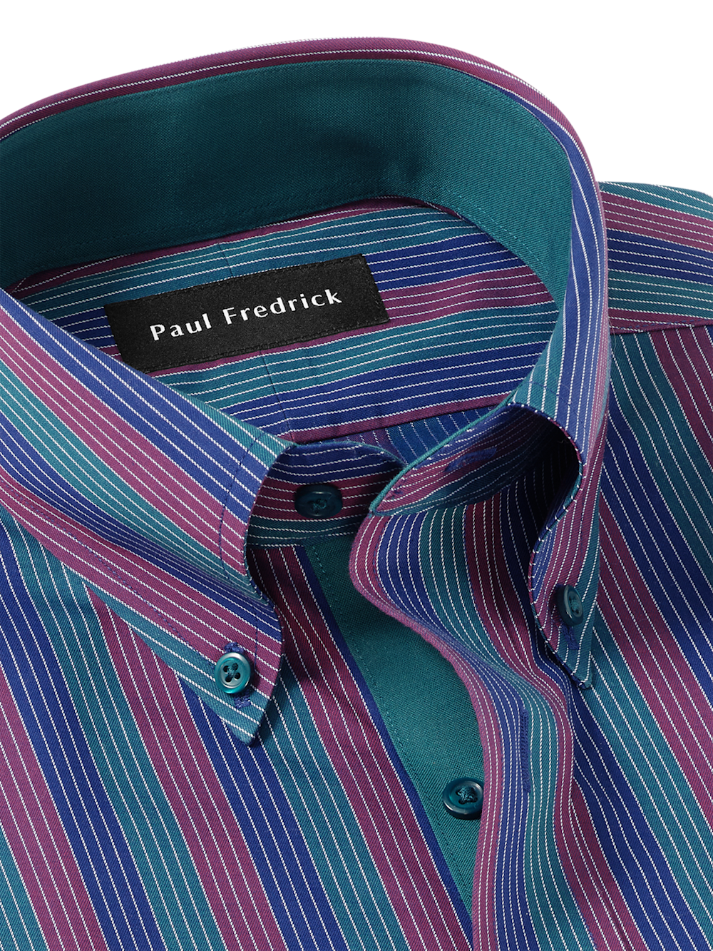 Alternate Image of Comfort Stretch Non-iron Stripe Dress Shirt With Contrast Trim-6